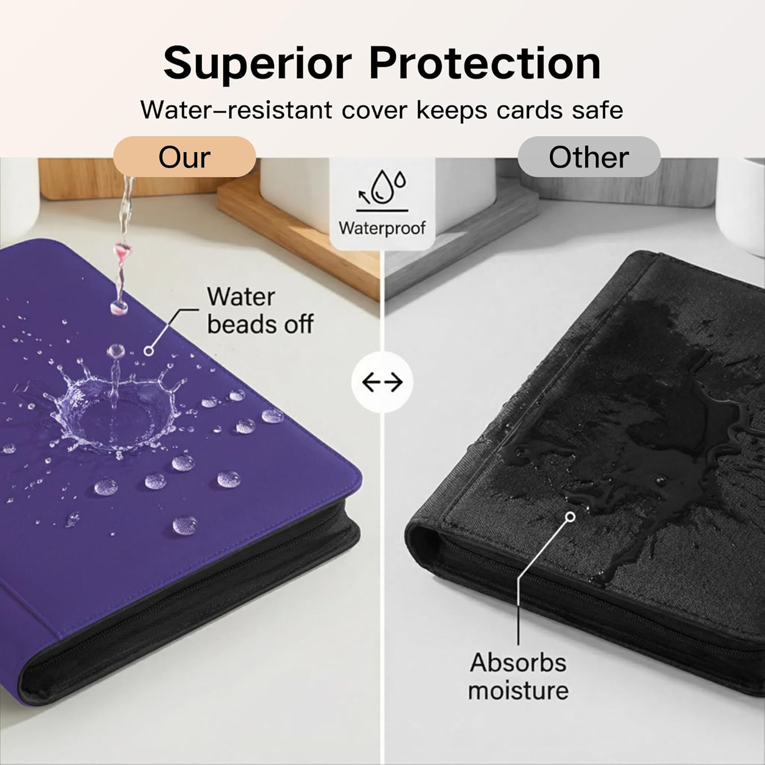 1280+ Cards 20 Pocket Card Binder Collector Card Album Trading Card Binder Ringless Trading Card Album Side Loading Compatible with TCG, Game & Sports Cards (Purple)