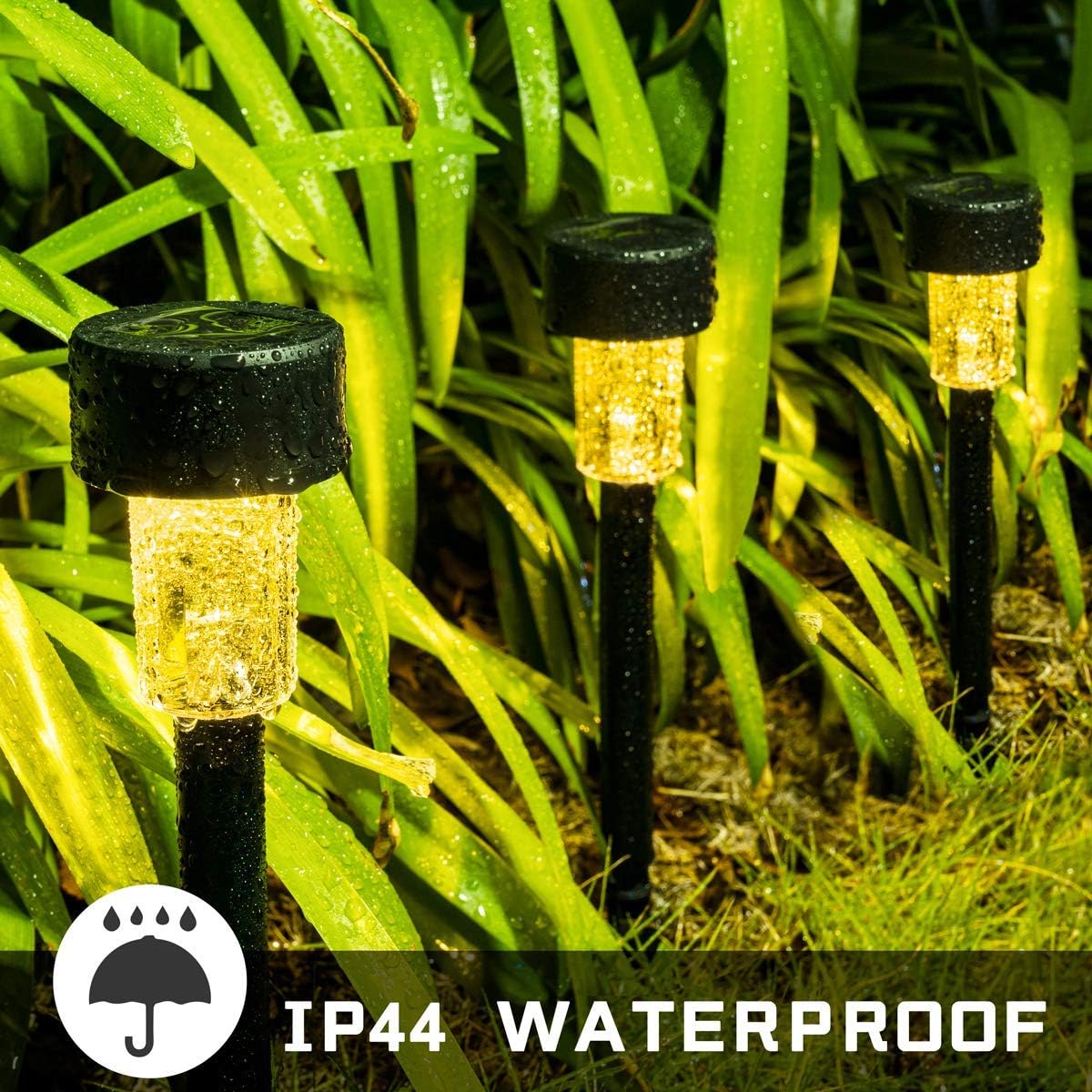 GIGALUMI 12 Pack Solar Pathway Lights Outdoor, Bright Solar Powered Garden Lights, Waterproof Solar Landscape Lights Outdoor for Pathway, Lawn, Yard, Patio, Path, Walkway Decoration (Warm White) …