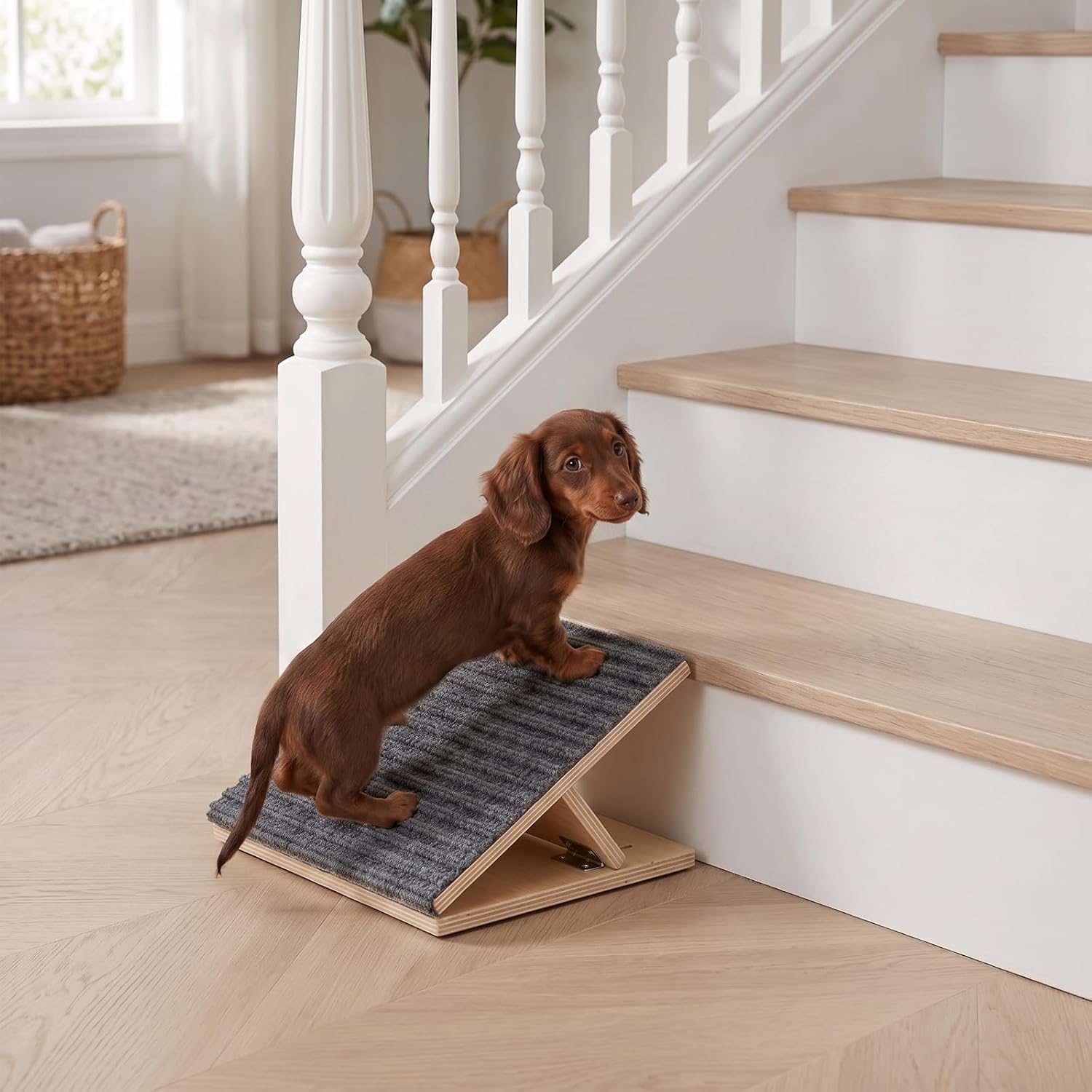 Dog Ramp for Stair -Pet Steps with Locked-in Carpet