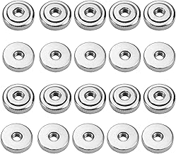 MroMax Round Knurled Thumb Nuts Conector Lock Adjusting Nuts, M5 Female Threaded Thin Type, Nickel Plated, Silver, Pack of 30