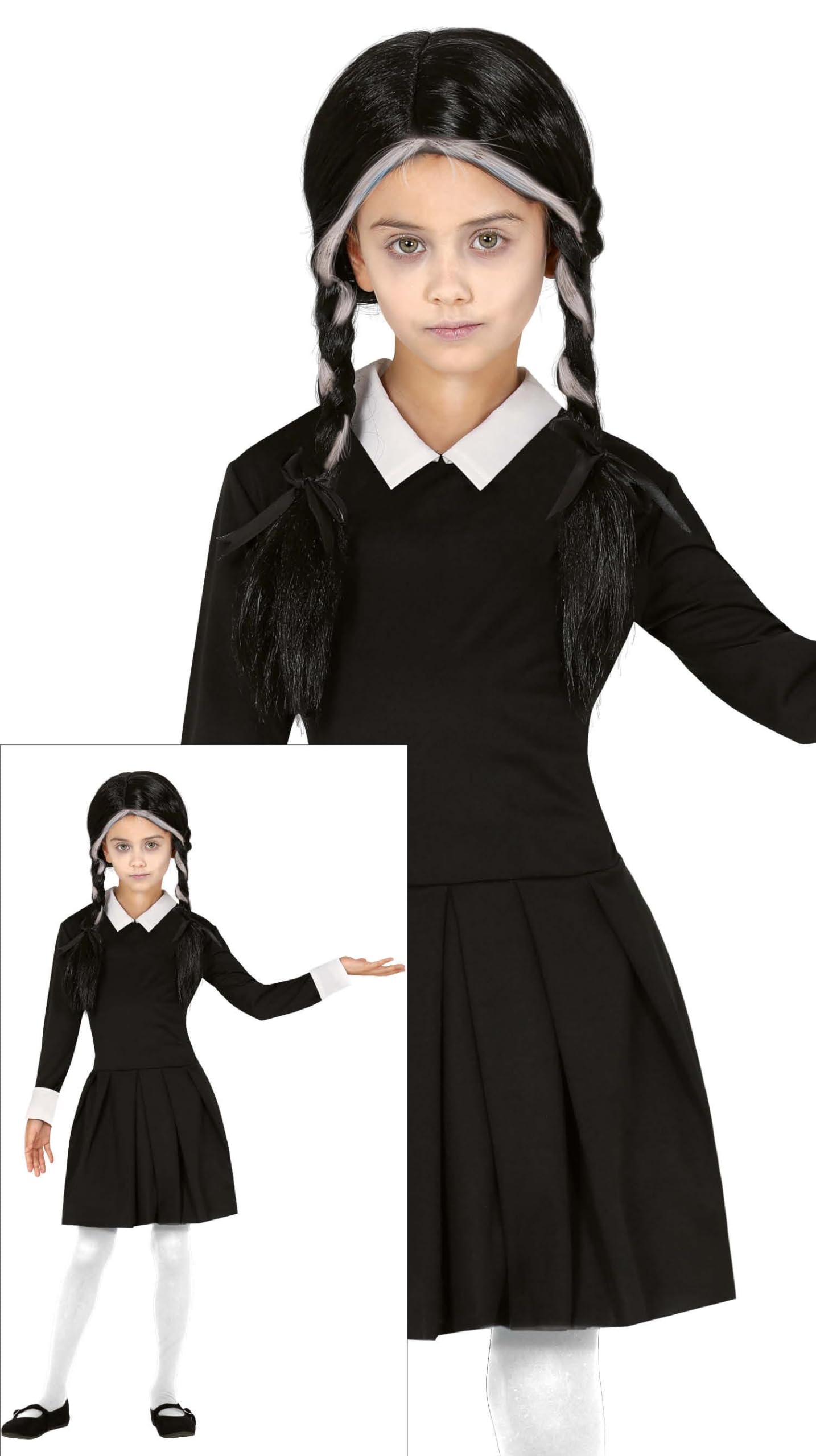FIESTAS GUIRCA | Disfraz Gothic Girl Infantil - Vestido para Chicas - Disfraces de Estudiante y Colegiala para Halloween, Carnaval, Fiestas de Películas y Series - Ideal para Niñas