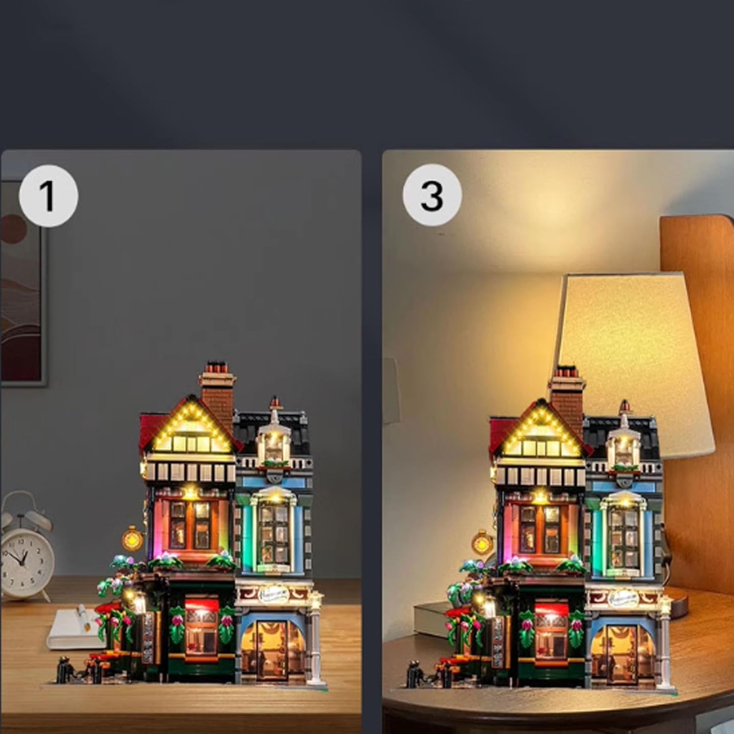 LED Lighting Kit Compatible with Lego 10350 British Corner Series LED Light Set (Model Kit Not Included - Lighting Components Only) (Remote Control Style)