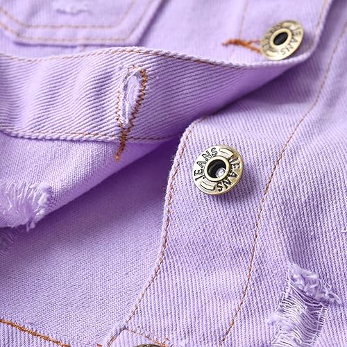 Miniatura 5 de Chaqueta de mezclilla de manga larga con botones para niños y niñas, abrigo de vaquero, abrigo básico con capucha casual