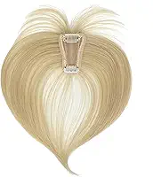 Peruca com clipe de cabelo em franja 360° 3D capinha de cabelo para mulheres, toppers para mulheres peruca com franja fina apliques de cabelo sintético extensões de cabelo peças Wiglets loiro