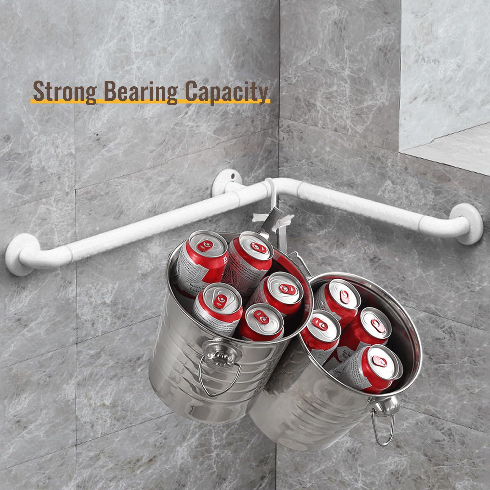Asidero Ducha Acero Inoxidable 70 CM Manija de la Ducha Apoyo Asidero para Baño Asa Bañera Antideslizante portátil Barra de seguridad baño para inodoro, baño, bañera