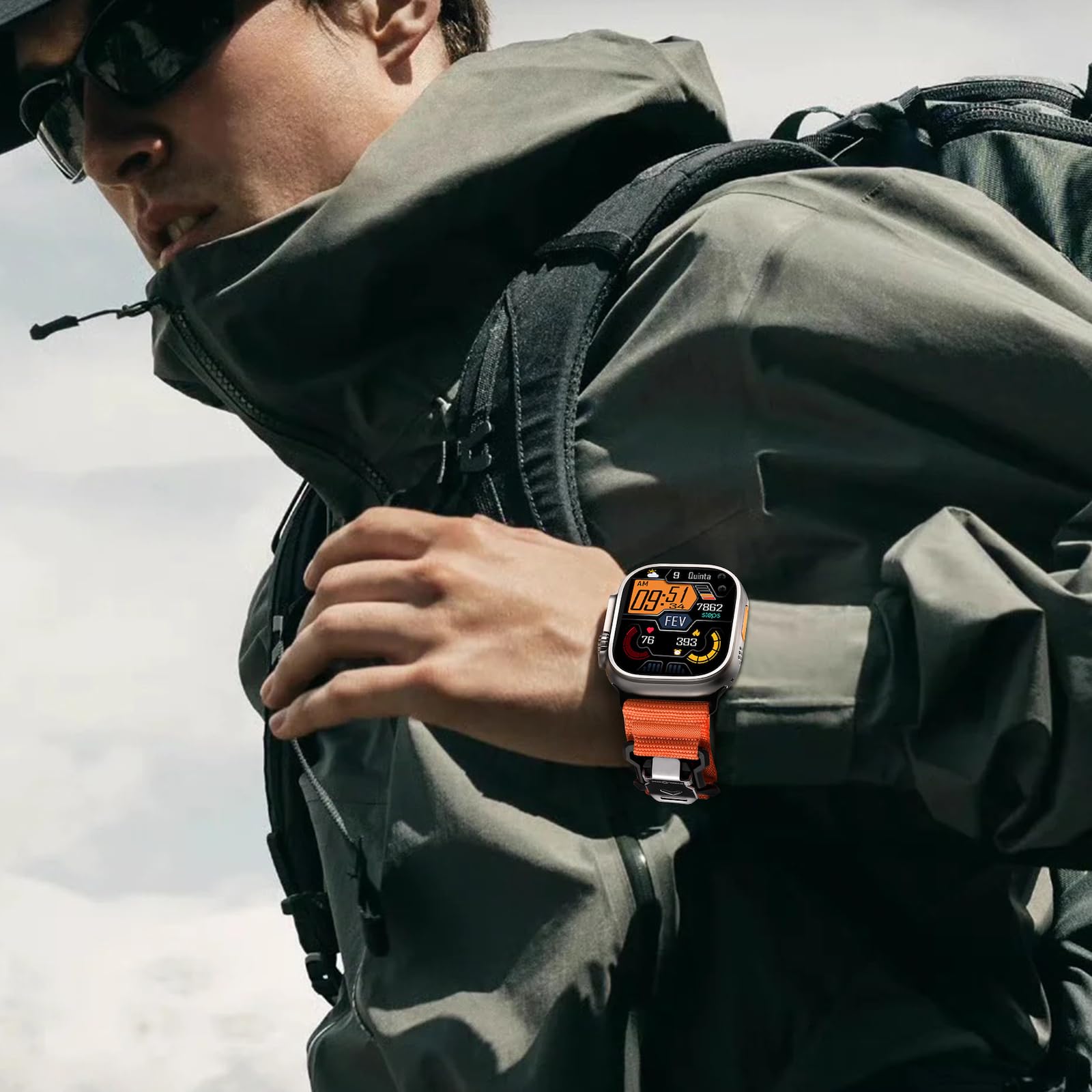 Bandletic Correa de Nailon Compatible con Apple Watch Ultra 2/Ultra 3