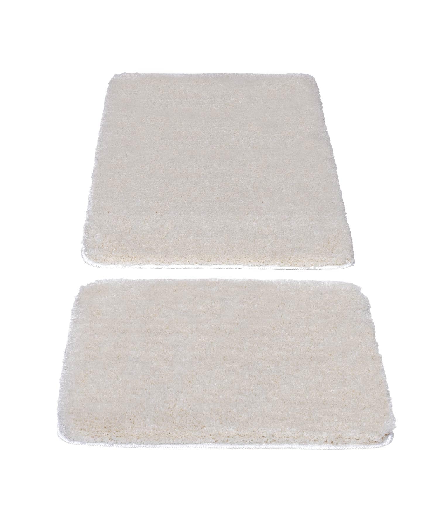 Segura Plüsch rutschfeste Unterseite 2er-Badematte 60 x 100-50 x 60, Creme