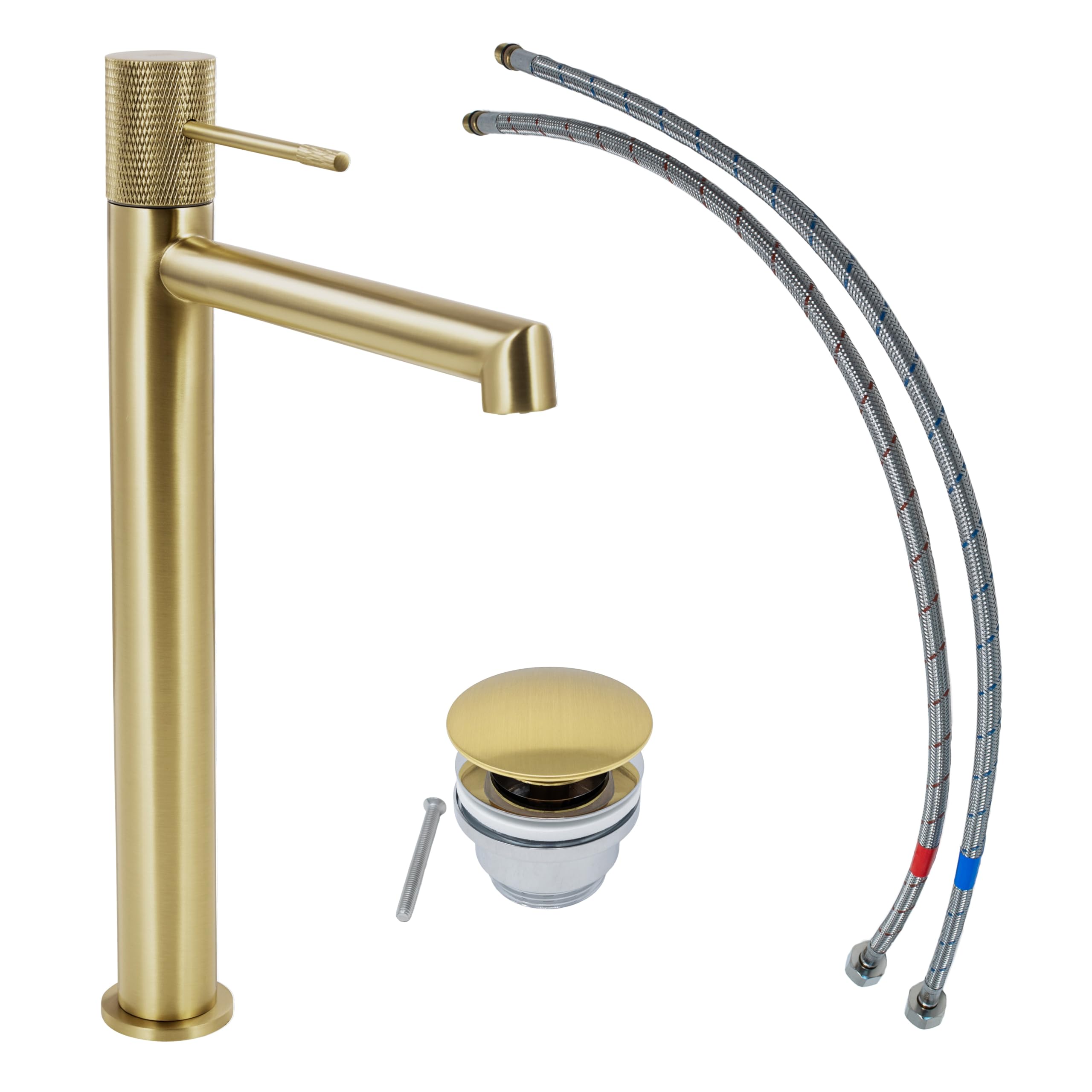 SCHÖNER WOHNEN-Kollektion Waschtischarmatur KADIA L, Mattgold, Wasserhahn geeignet für Aufsatzwaschbecken in Ihrem Bad