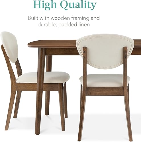 Miniatura 5 de Best Choice Products Juego de comedor de 5 piezas juego de mesa y sillas compacto moderno de mediados de siglo para el hogar apartamento con 4