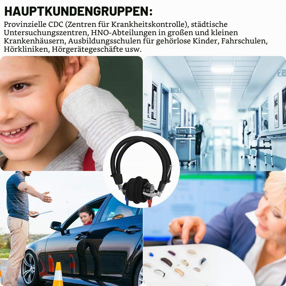 Audiometer Kopfhörer TDH39 Hochsensitiver Professioneller Hörtest Kopfhörer für Audiologische Zentren, Arbeitsmedizinische Prüfungen und Ausbildungszwecke
