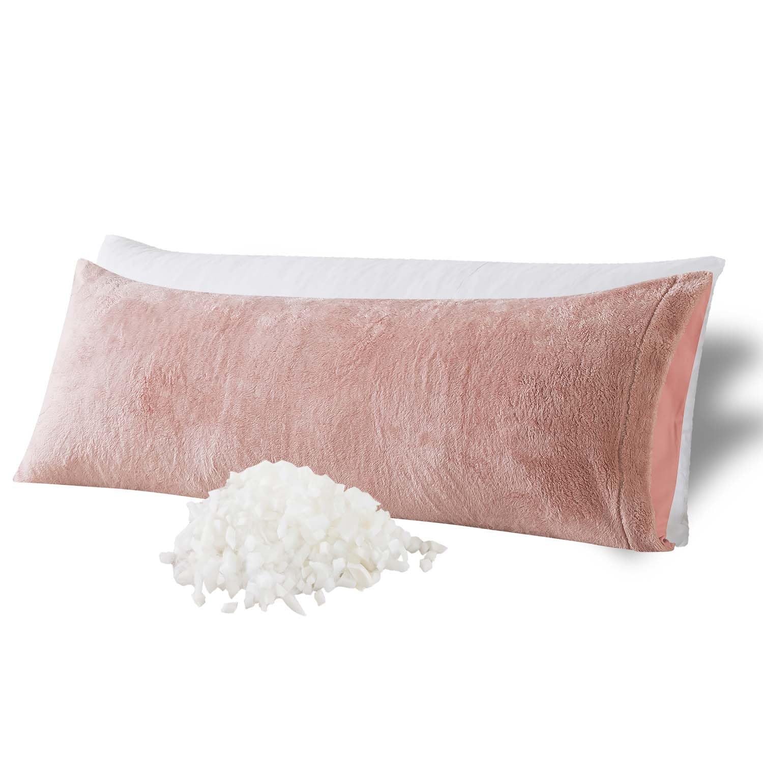 WhatsBedding Memory Foam Body Pillow with Plush Fuzzy Cover, Full Body Pillow for Adults, Long Pillow for Sleeping, Soft Pillow Fluffy Supportive