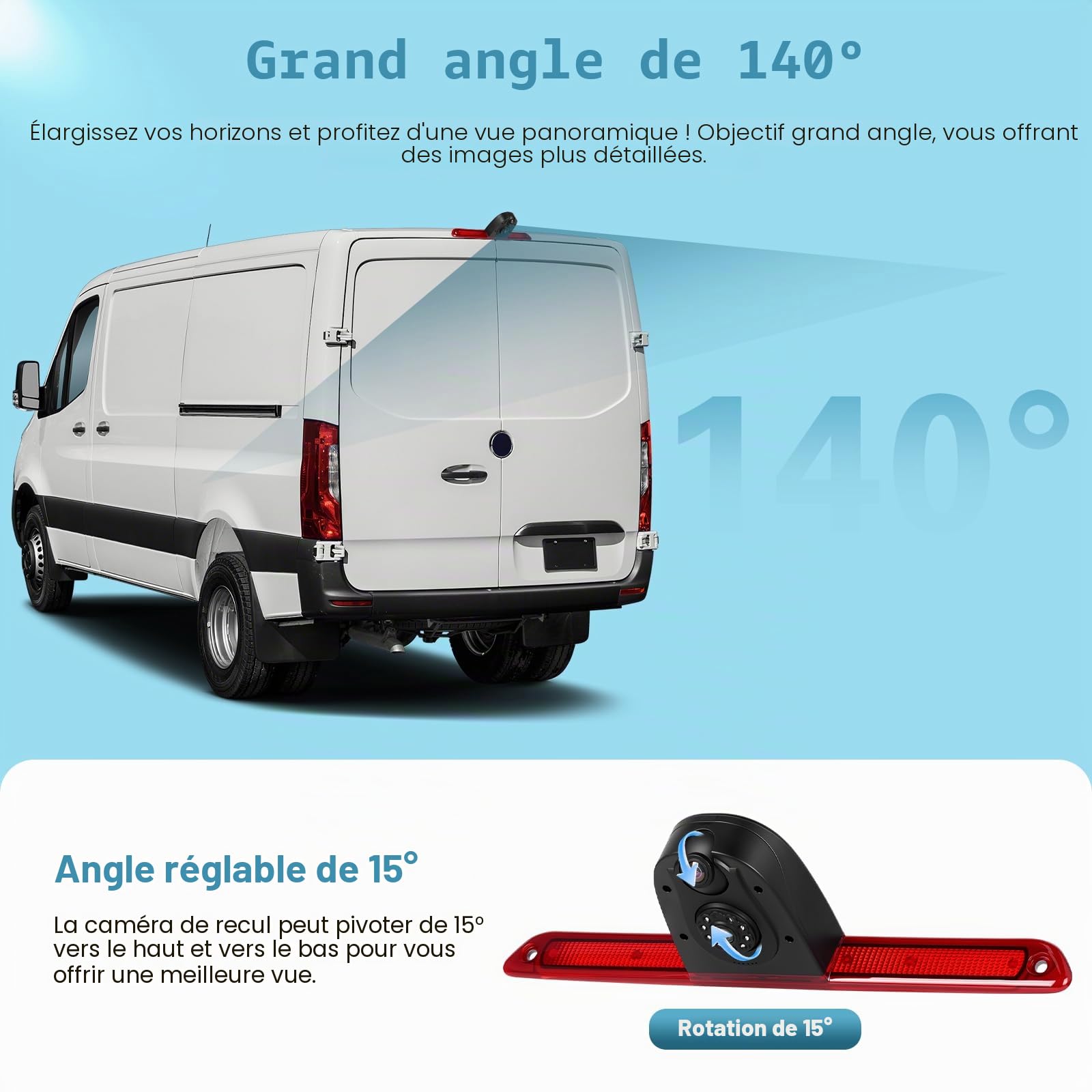 Double Caméra de Recul 720P pour Sprinter W906 2007-2019