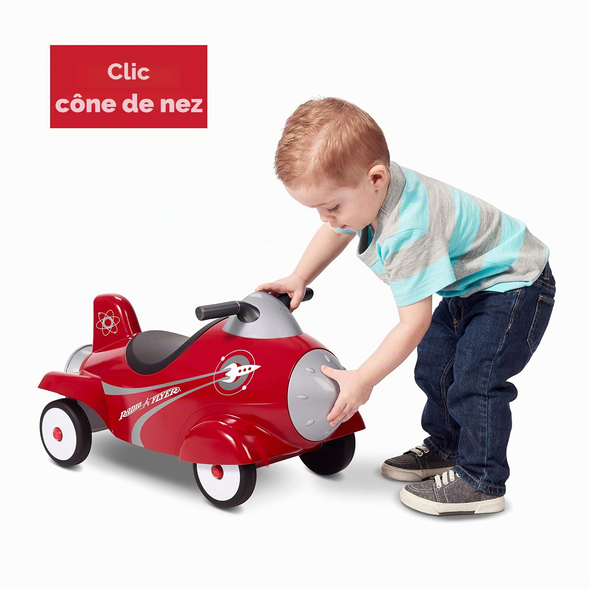 Radio Flyer Fusée rétro, Jouet Rouge à Monter pour Tout-Petits de 1 à 3 Ans