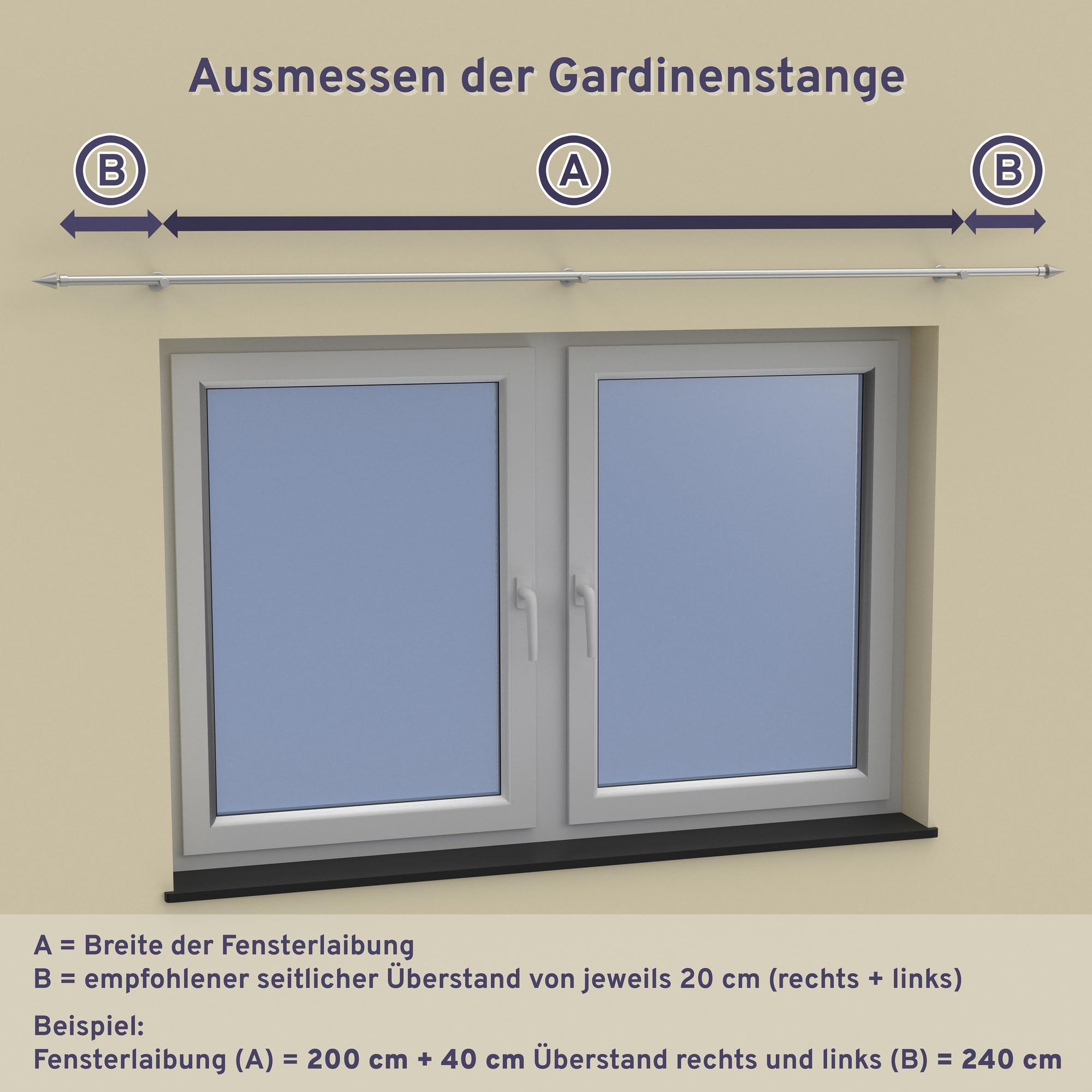 INTERDECO Gardinenstange 20 mm 1-läufig Silbergrau/Edelstahl-Optik 120 cm | aus Metall, für Deckenmontage, Endstück Santo (Kappe), ohne Ringe, kürzbar, Traglast bis 6 kg, Modern
