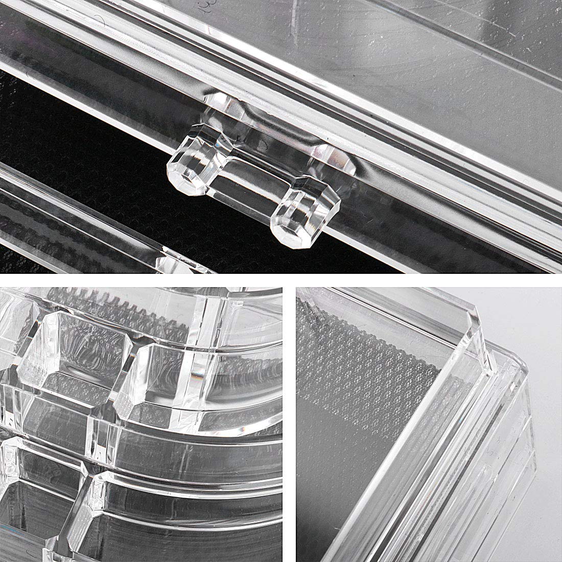 Ruilogod Organizador de cosméticos acrílico transparente para maquillaje, delineador de pintalabios, soporte para brochas y joyas, caja expositora, cajones (estilo 2)