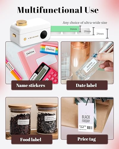 Miniatura 4 de Phomemo Etiqueta D50 con 3 rollos de etiquetas adhesivas transparentes de 0945in0236in