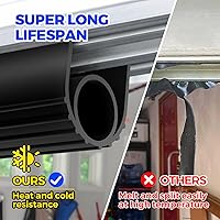 Vista 2 de Holikme sellos de puerta de garaje inferiores de goma, sello de puerta de garaje de goma flexible, rampas de umbral de puerta, kit de sellado