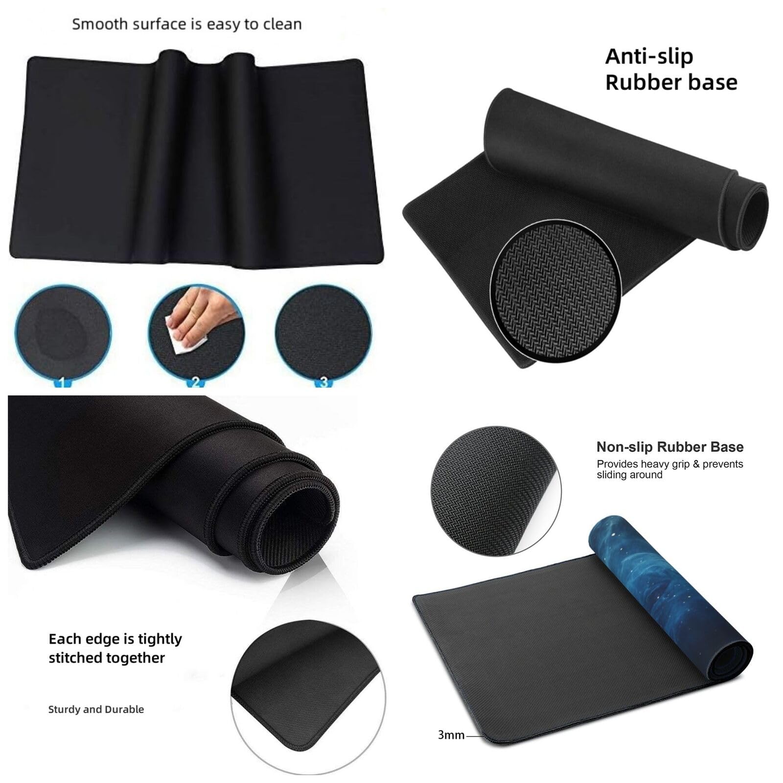 Tappetino Mouse XXL Cielo Stellato & Blu, 100 x 50 cm Decorazione G845