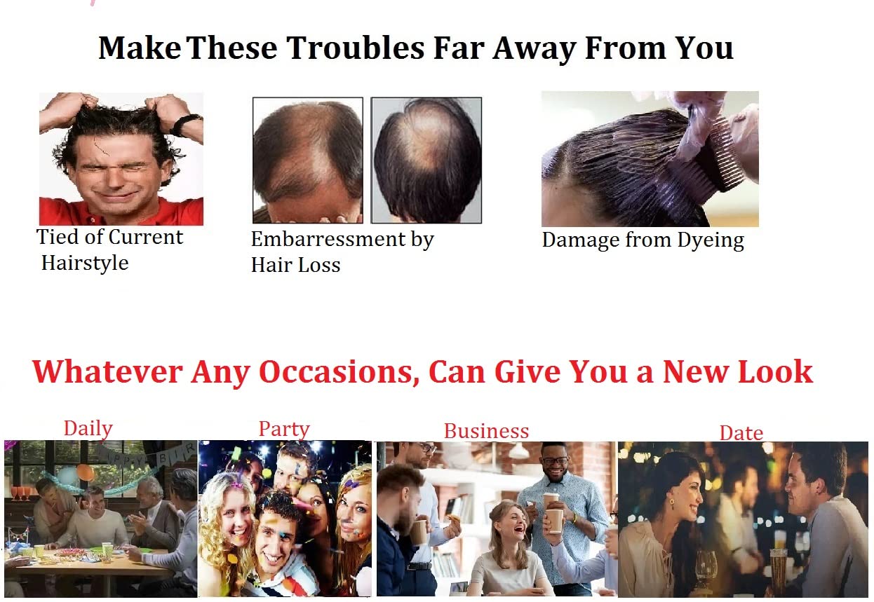 Mens Wigs Short Black Wigs for Men Natural Layered Synthetic Full Hair Replacement Synthetic Hair Wig for Male Daily Wear Party Cospaly Costume Halloween