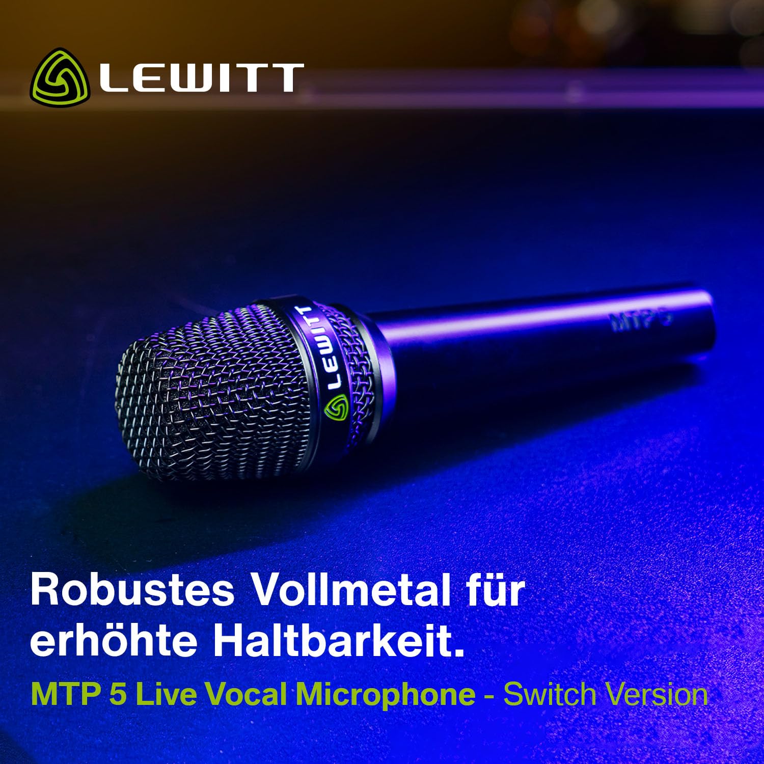 Lewitt MTP 5 Live Gesangsmikrofon mit Schalter - Hervorragende Klangqualität - Ideal für Live Gesang, Sprache, Podcasts, Instrumente - Dynamische Kapsel mit Nierencharakteristik