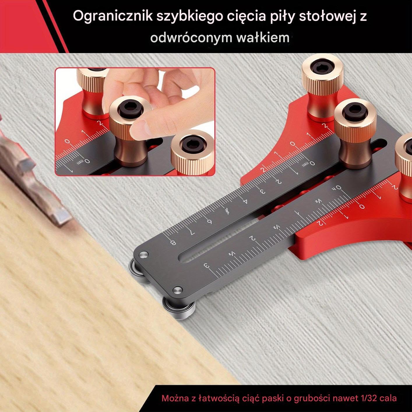 Jig do piły stołowej Zacisk regulowany do cienkich cięć | Prowadnica ogrodzenia piły taśmowej i stołu frezarskiego Do Frezarki, Piły Taśmowej, Warsztatu, Stolarki, Drewna, Listew,