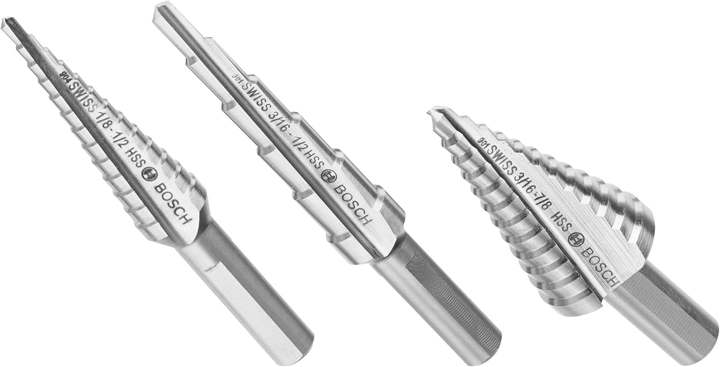 BOSCH SDC30 3 pc. HighSpeed Steel Turbo Step Drill Bit Set