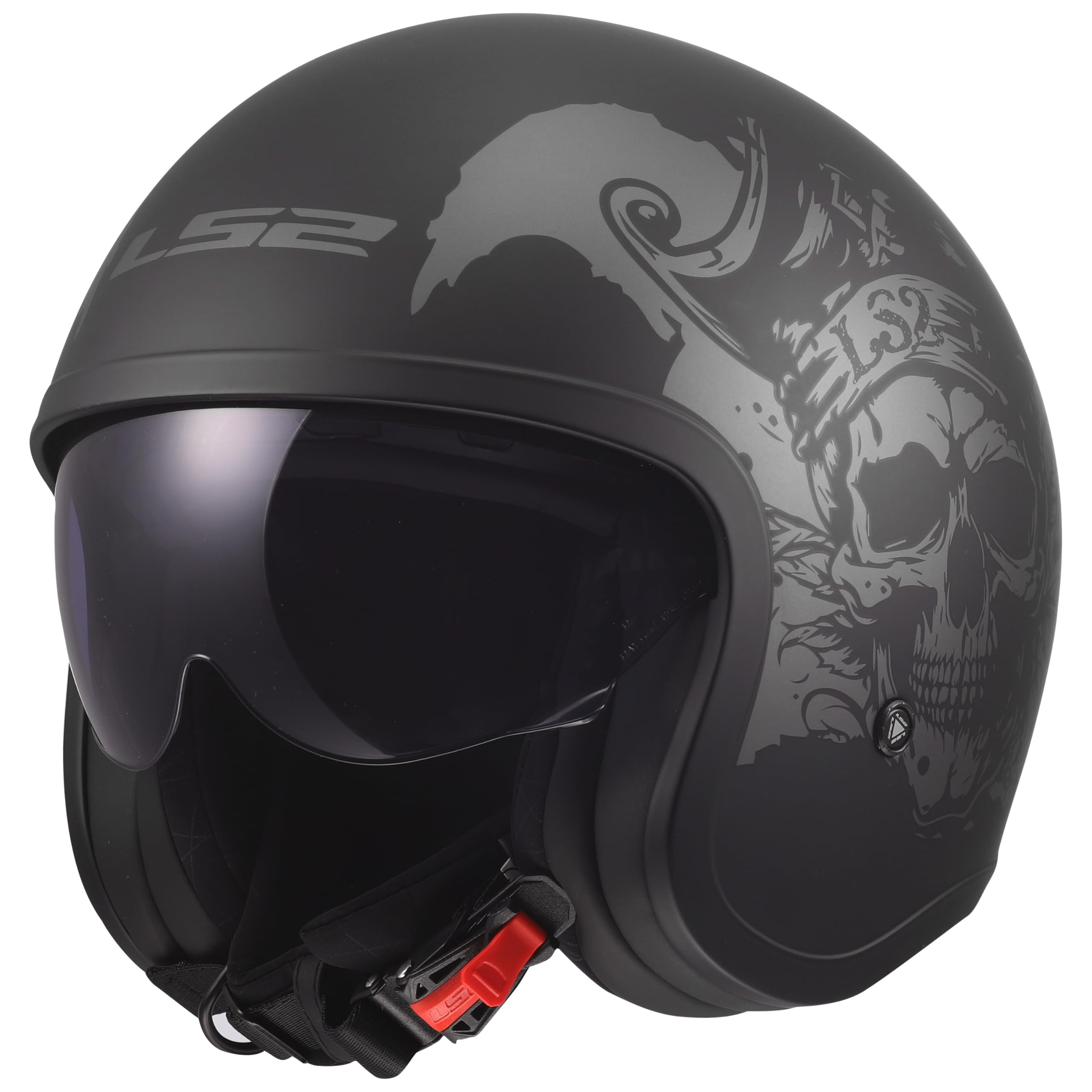 LS2, Casque Moto Jet SPITFIRE II WILLY Black Grey, XS | Usage moto