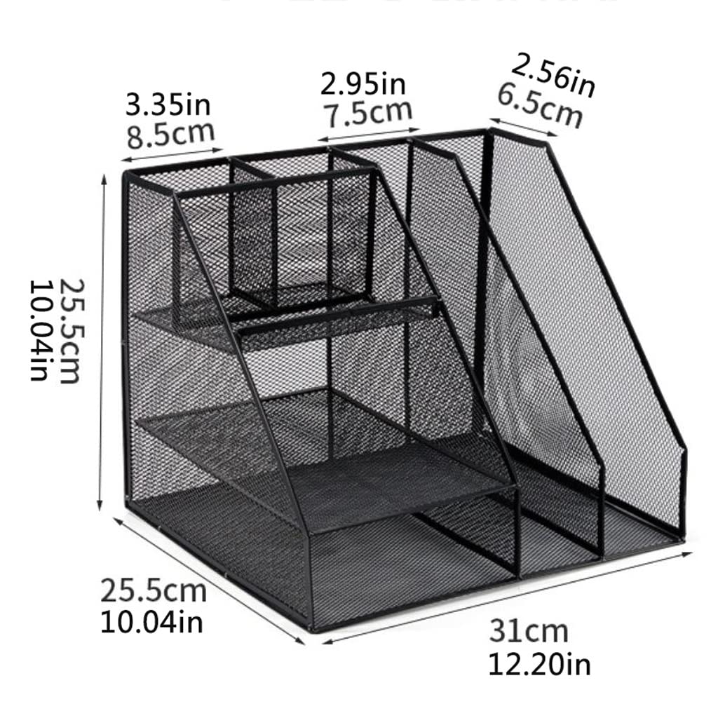 Zeitschriftensammler aus Metallgeflecht, für Papiere und Zeitschriften, stilvoll, 31 x 25,5 x 25,5 cm, Aufbewahrungslösung für Zuhause und Büro, Schwarz
