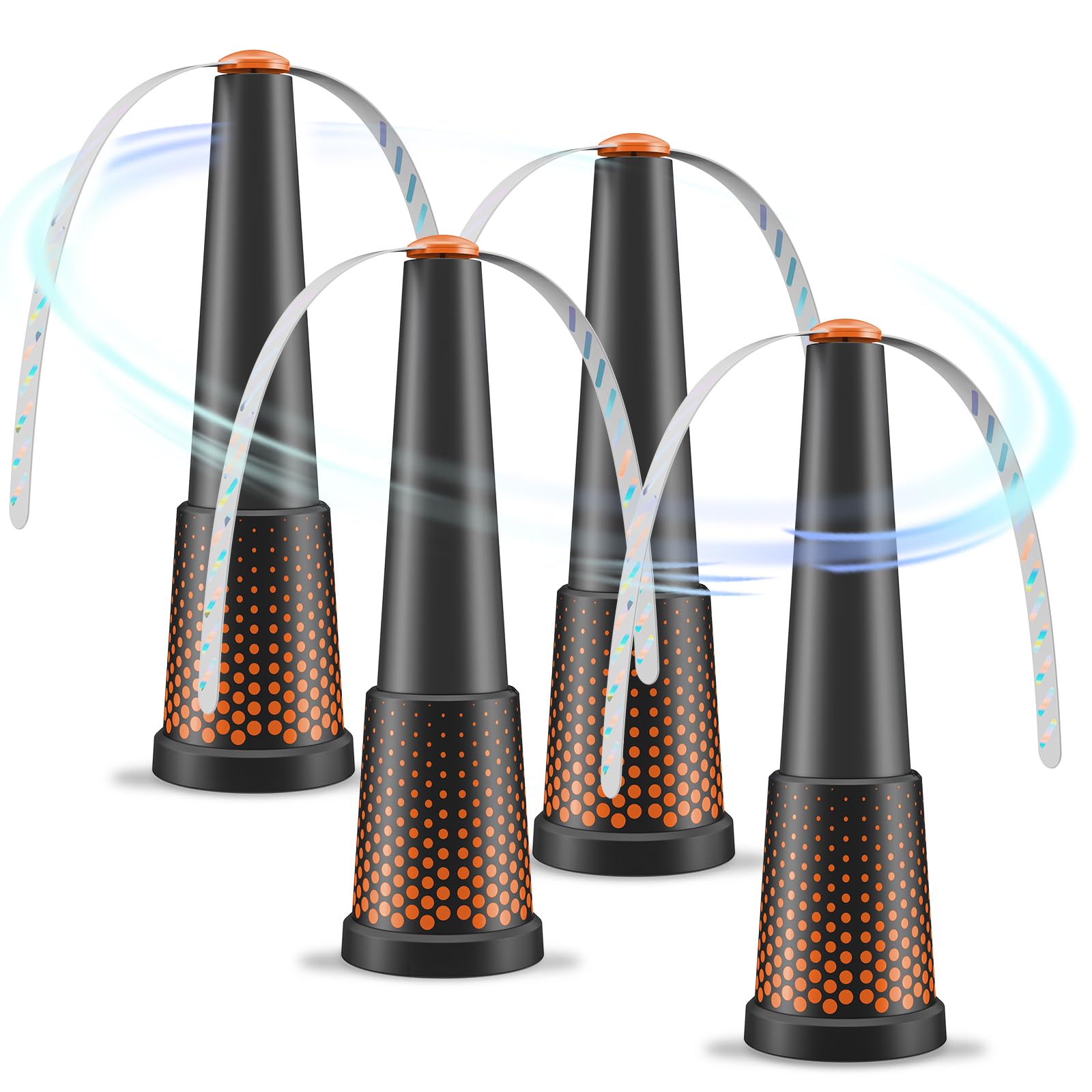 Photo 1 of [MISSING BLADES ON THE FANS] Cycluminor Fly Fans for Tables,Portable Fly Fan for Outdoor Indoor Table,Batteries Powered Food Fans with Holographic Blades,Keep Flies Away for Picnic,Party, Kitchen,Camping, BBQ,4 Pack-Terra Cotta