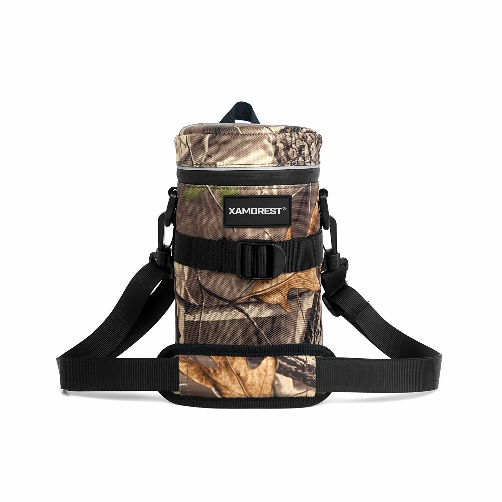 XAMOREST Camera Lens Case Lens Bag Compatible (4.13" x 7.28"(Nylon, Leaf))