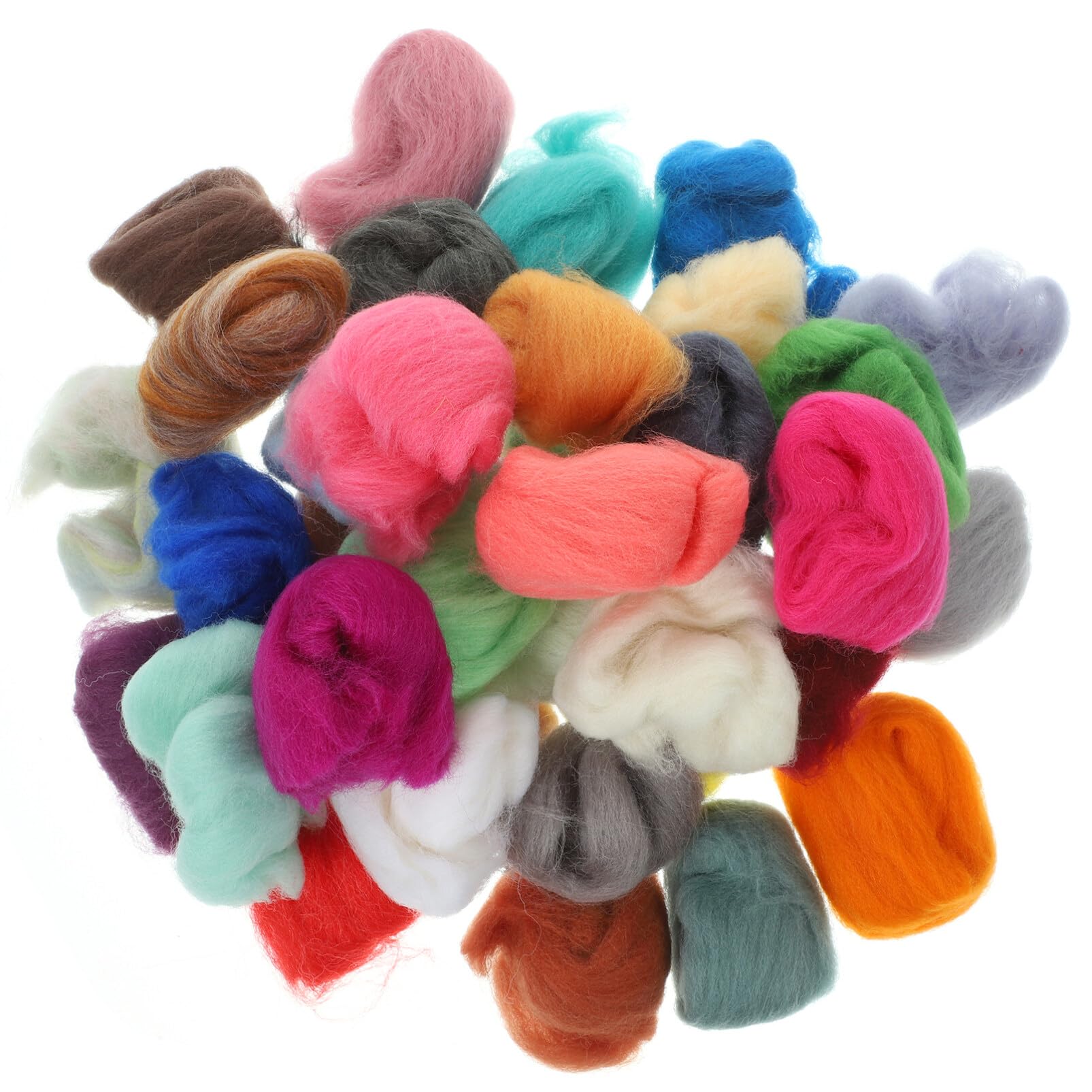 36 Farben Filzwolle 3g Je Farbe zum Nadelfilzen und Nassfilzen | Vlies für Wanddeko und Tierformen, Fleece Material, 36 Stück Bastelset Zufällige Farbe