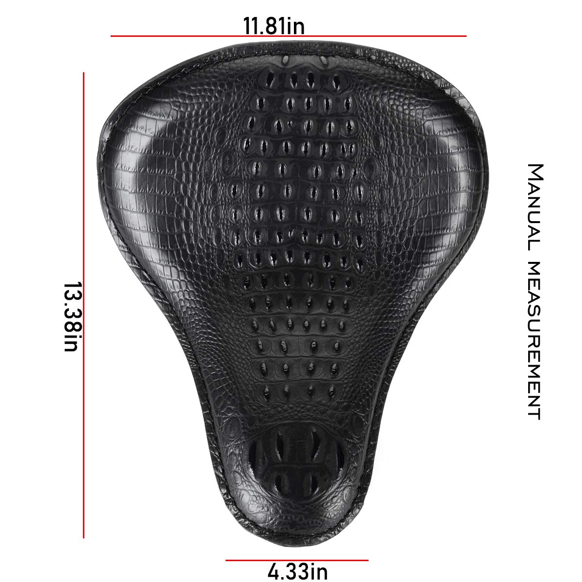 LKV 13.38" Motorcycle Solo Drive Seat Black Crocodile Leather Cushion with Seatbase Spring Bracket Kits Replacement for Harley Davidson Sportster XL 1200 883 48 Chopper Bobber Seats Custom