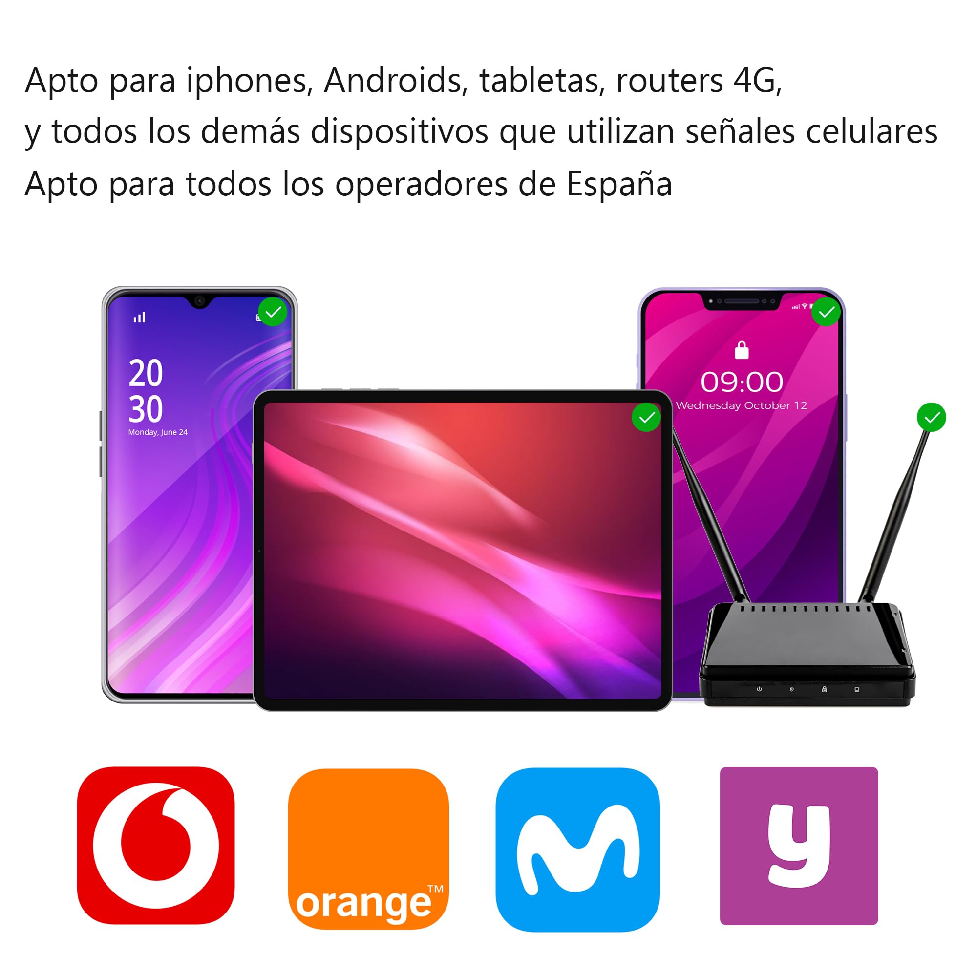 4G Amplificador de señal movil B8/B3/B7 Repetidor 4G gsm para Movistar, Orange, Vodafone Amplificador de Cobertura Móvil 900/1800/2600MHz