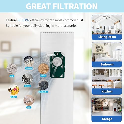 Miniatura 5 de Paquete de 9 bolsas de repuesto HEPA RLH-6 para aspiradoras verticales Riccar SupraLite R10S R10D R10O R10SAND Simplicity Freedom R10S R10D S10P