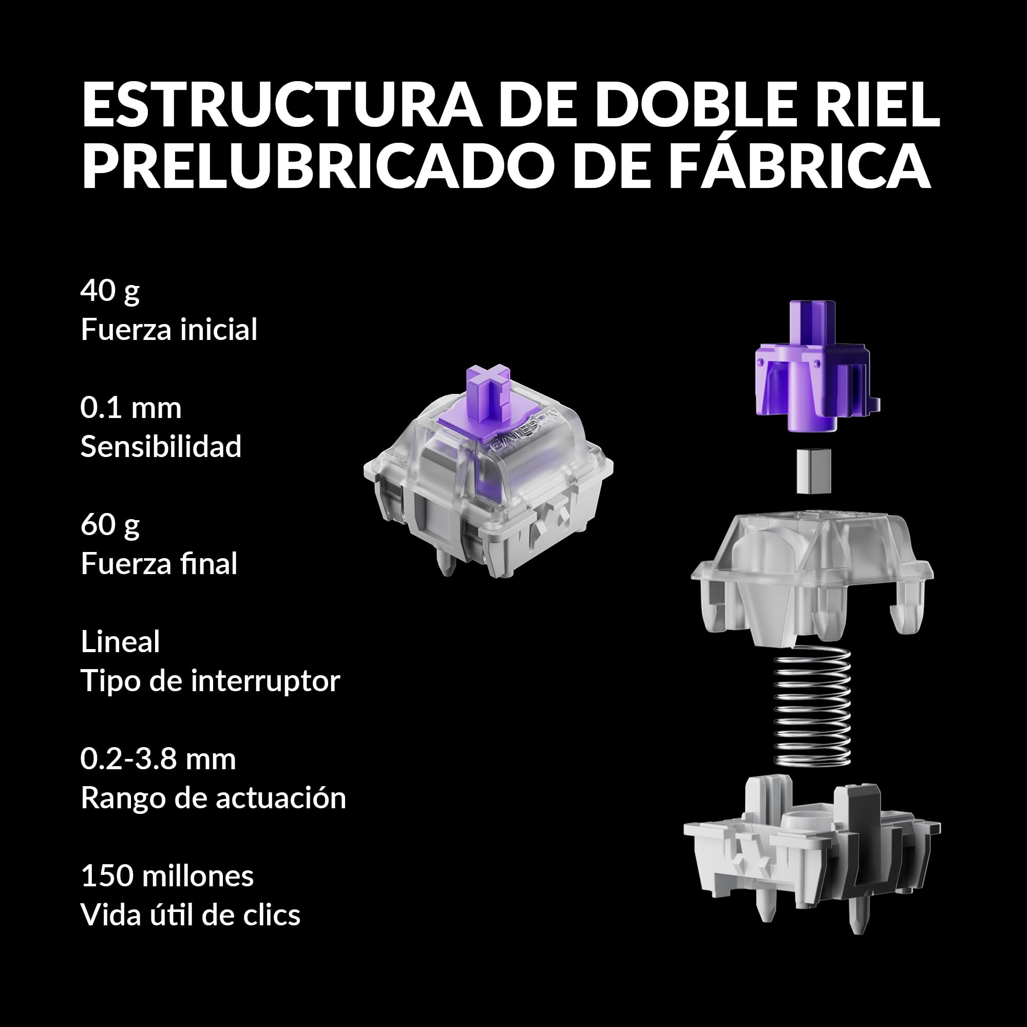 Keychron K2 HE Teclado Inalámbrico, Diseño 75% ES-ISO, 2,4 GHz y Bluetooth 5.2, Interruptores Magnéticos Gateron Nebula de Doble Carril, Teclado Gaming para Mac y Windows, Edición Especial – Negro