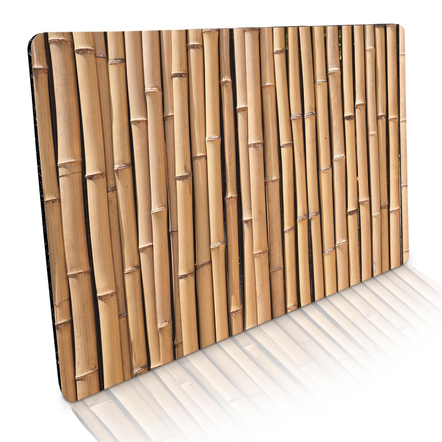Tapis de porte lavable et antidérapant aspect bambou clair 50x70
