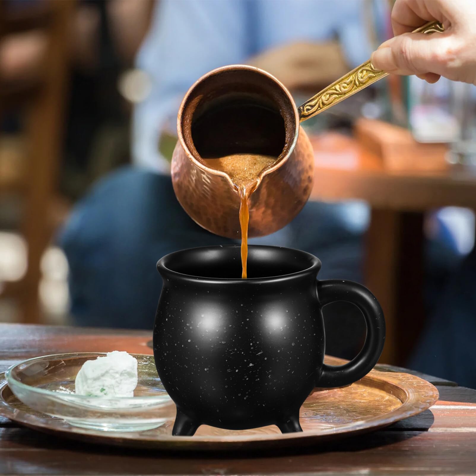Luxshiny Tazze di Caffè Porcellana Tazza Halloween Calderone Tazze in Ceramica per Il Latte Nero Tazza Strega Halloween Adatto per Il Partito Banchetto Cosplay(450ml)