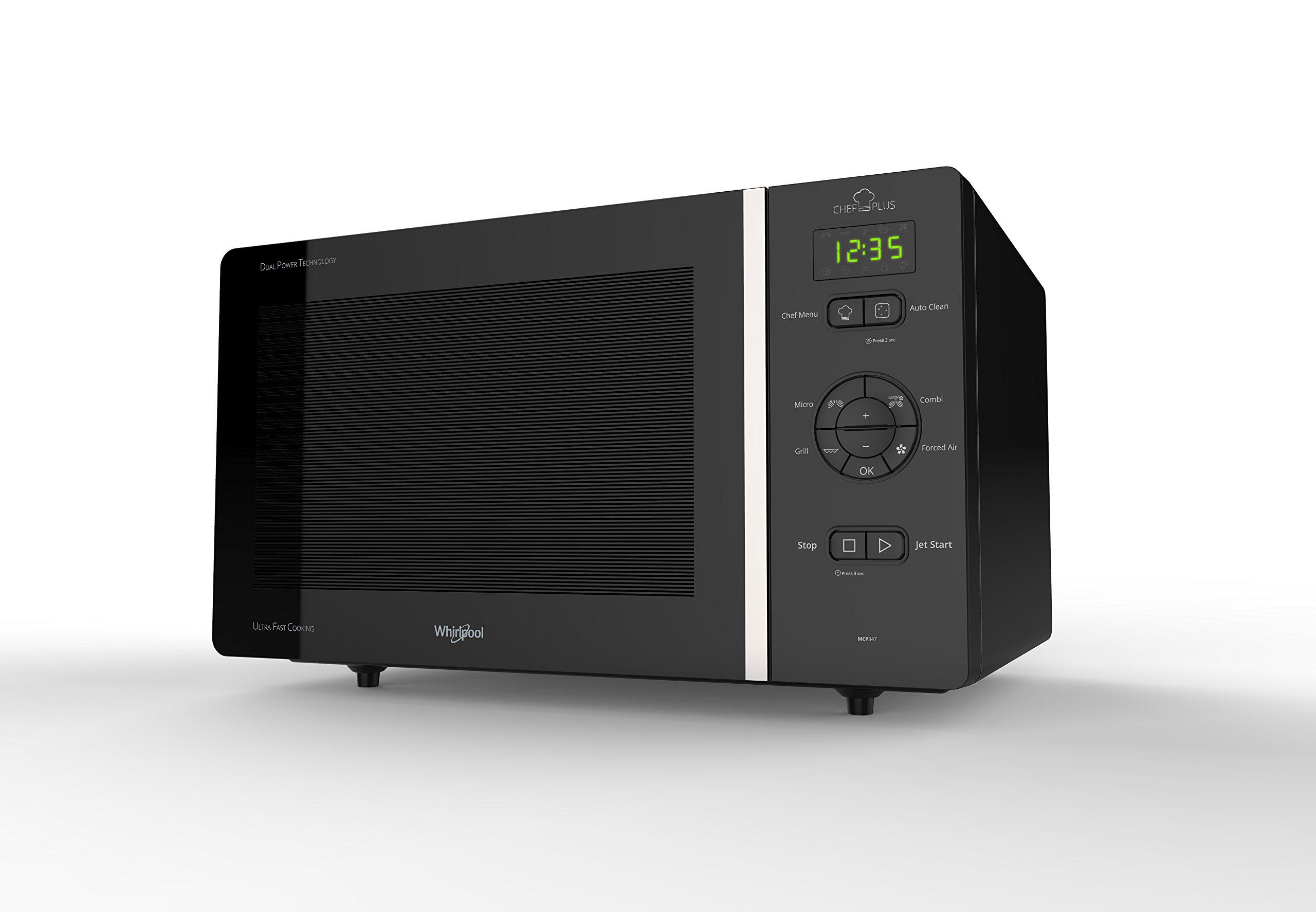 Whirlpool MCP 347 BL - Horno microondas con grill, 25 litros, negro