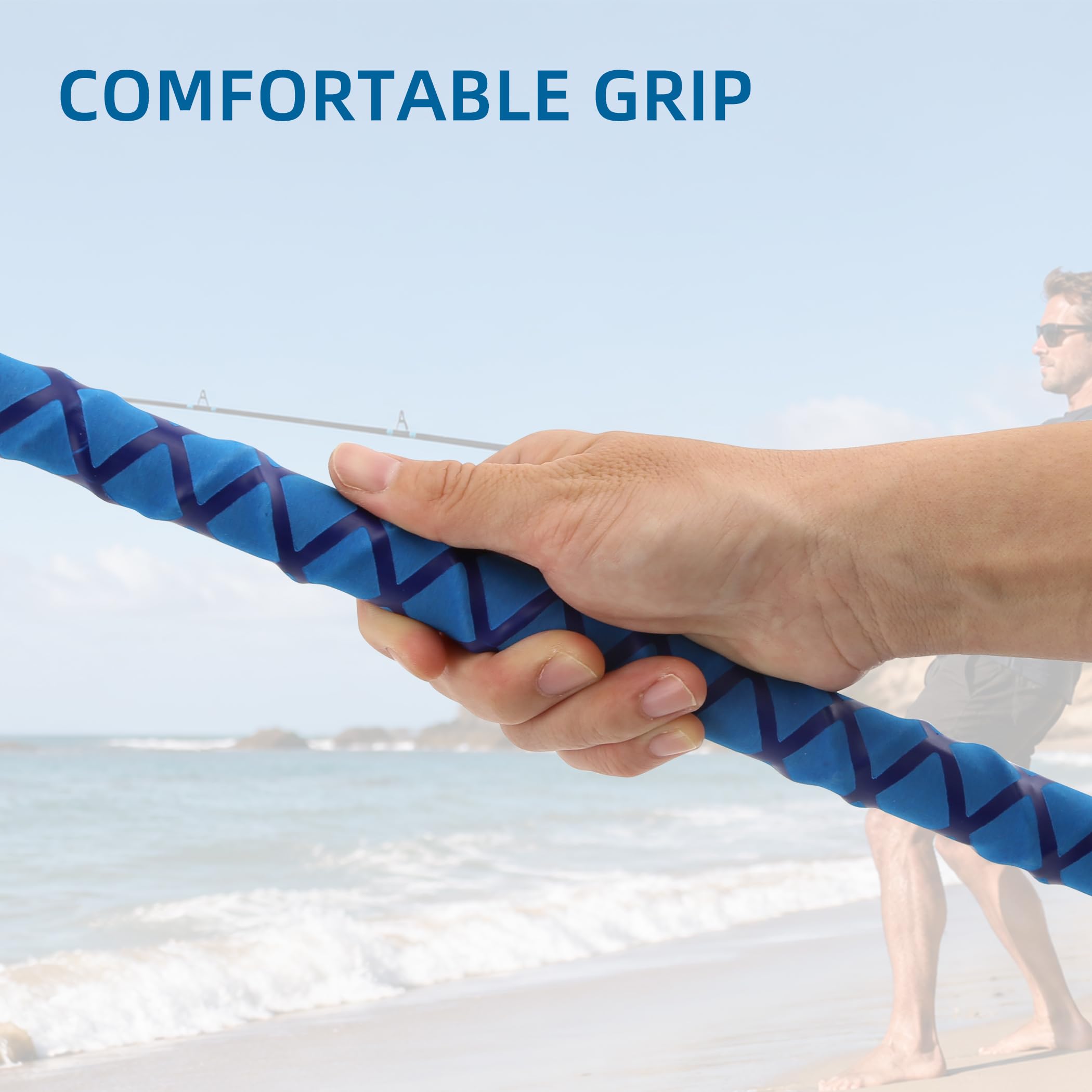 SHOUDE 9FT 4-Piece Travel Surf Fishing Rod, Saltwater Spinning Pole