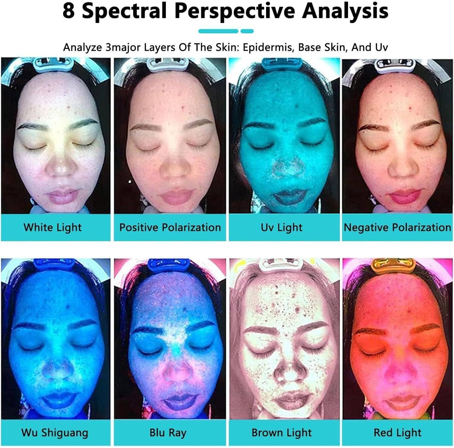 Apparecchio per l'analisi della pelle del viso per salone - Strumento professionale per l'analisi intelligente dell'umidità con dermatoscopio,13.3in