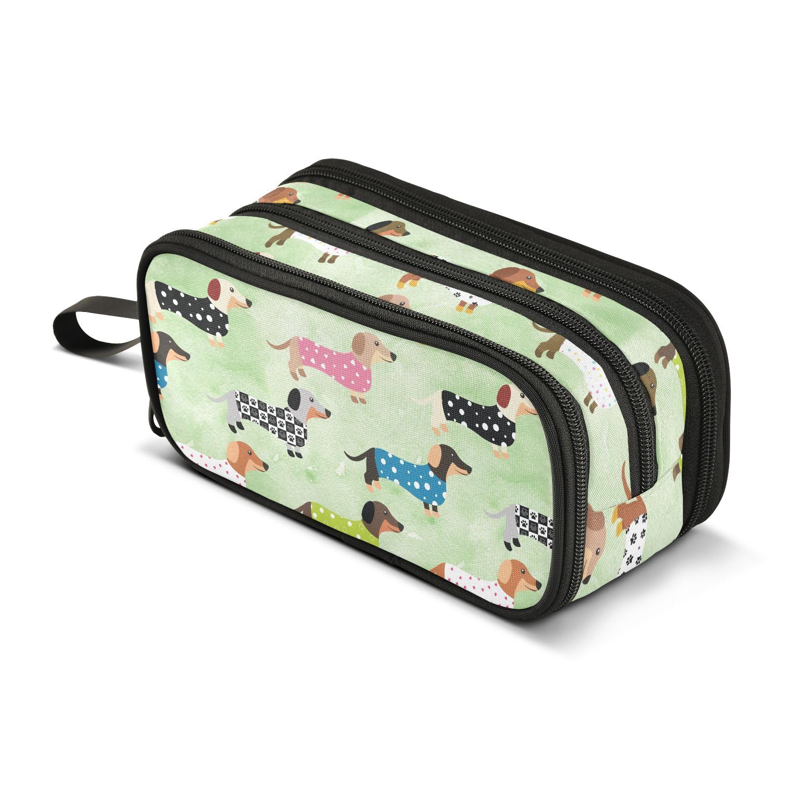 ZAZYXTJ Dachshund Dog Pencil Case Large Capacity Pencil Pouch