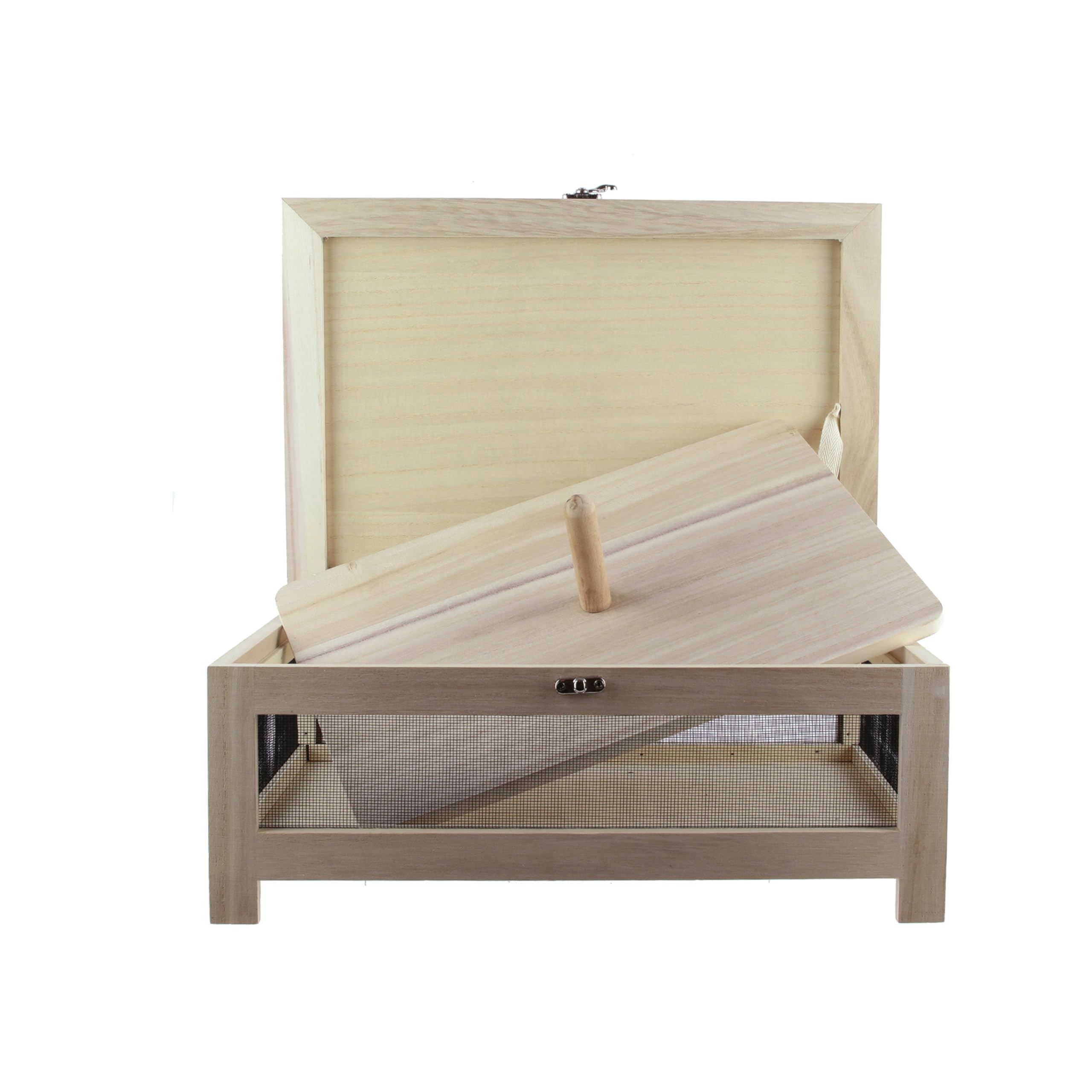 COOK CONCEPT Cave à Fromage KA2362 Plateau Service Bois Acier Inoxydable H15 x 27 x 39 cm Beige Noir