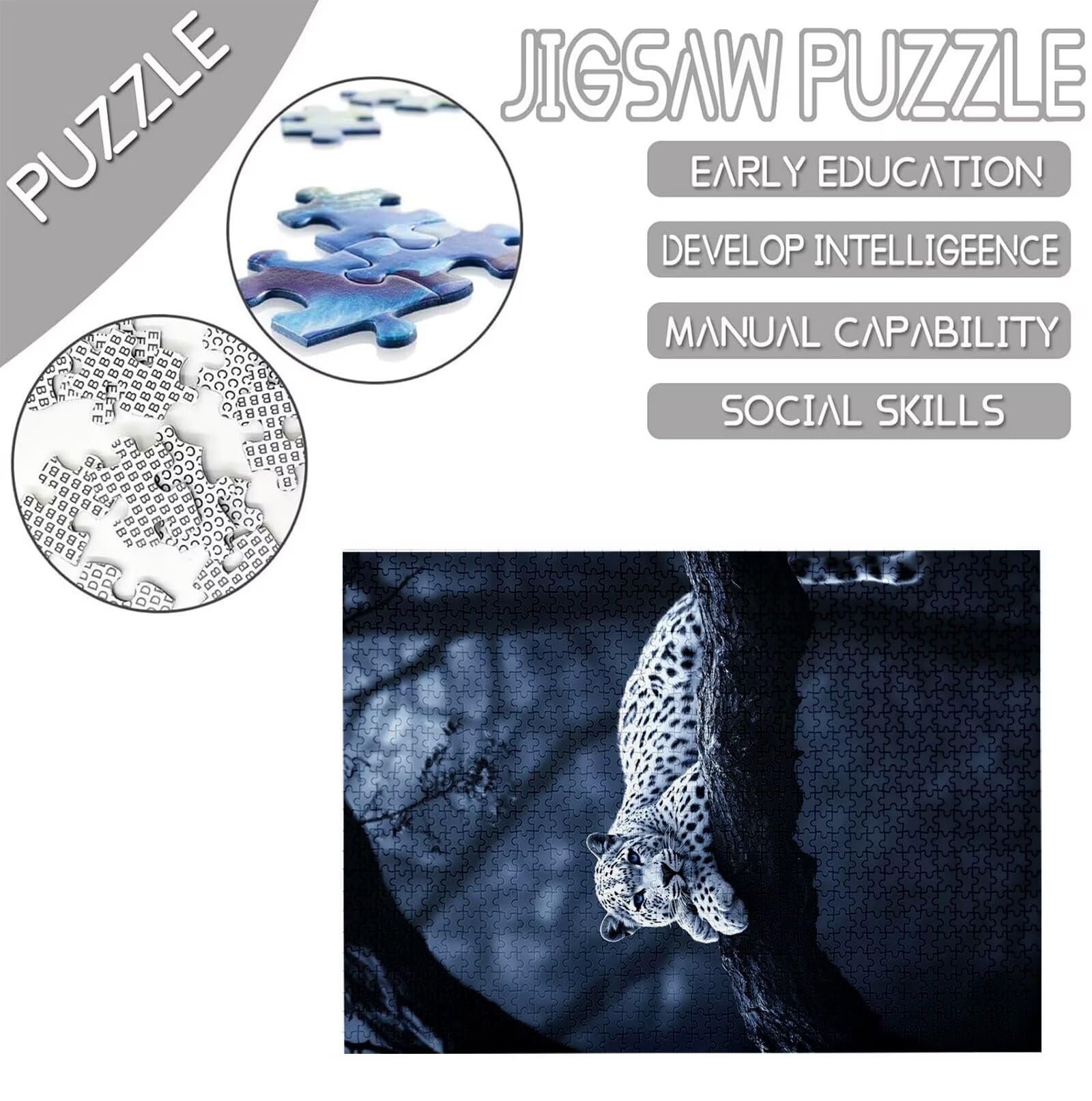 Model998 puzzle dla dorosłych, 3000 części, duże puzzle ze zwierzętami, plakat ze zwierzętami, kreatywny zestaw dla dorosłych, z pudełkiem na prezent, 122 x 81 cm, z opakowaniem na prezent, 122 x 81