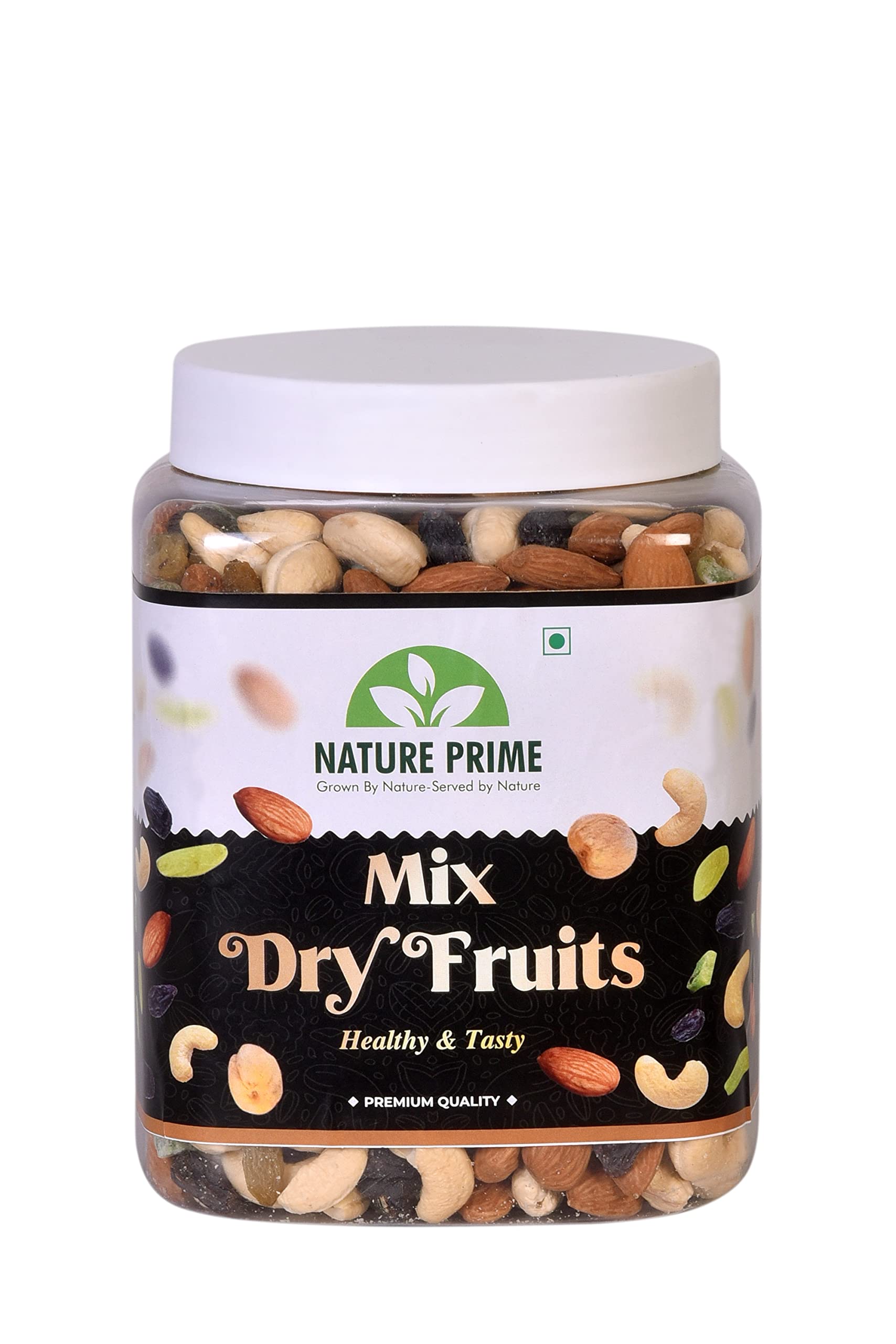 Nature Prime Premium Mix Dry Fruits and Nuts with Almonds| Cashew| Kishmish | Apricot | Black Raisins | kiwi | Dry Fruits, Seeds & Nuts - 900 gm
