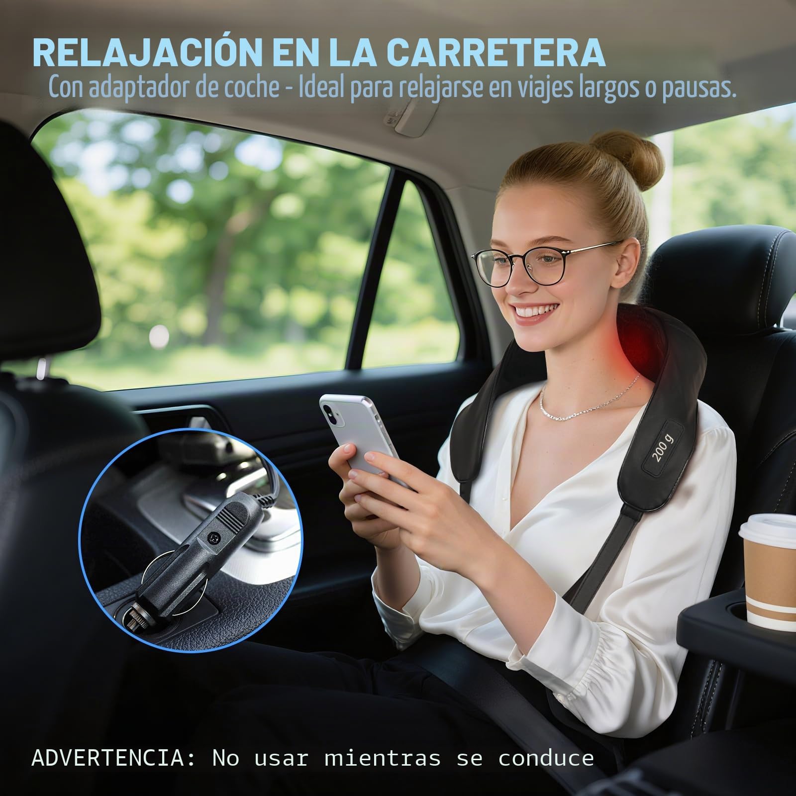 TISSCARE Masajeador de Cuello y Espalda con Calor, Cinturón Ajustable para Masaje Manos Libres, Masajeador Shiatsu 3D para Hombros, 20 Nodos, para Piernas Lumbar, Casa Oficial Coche