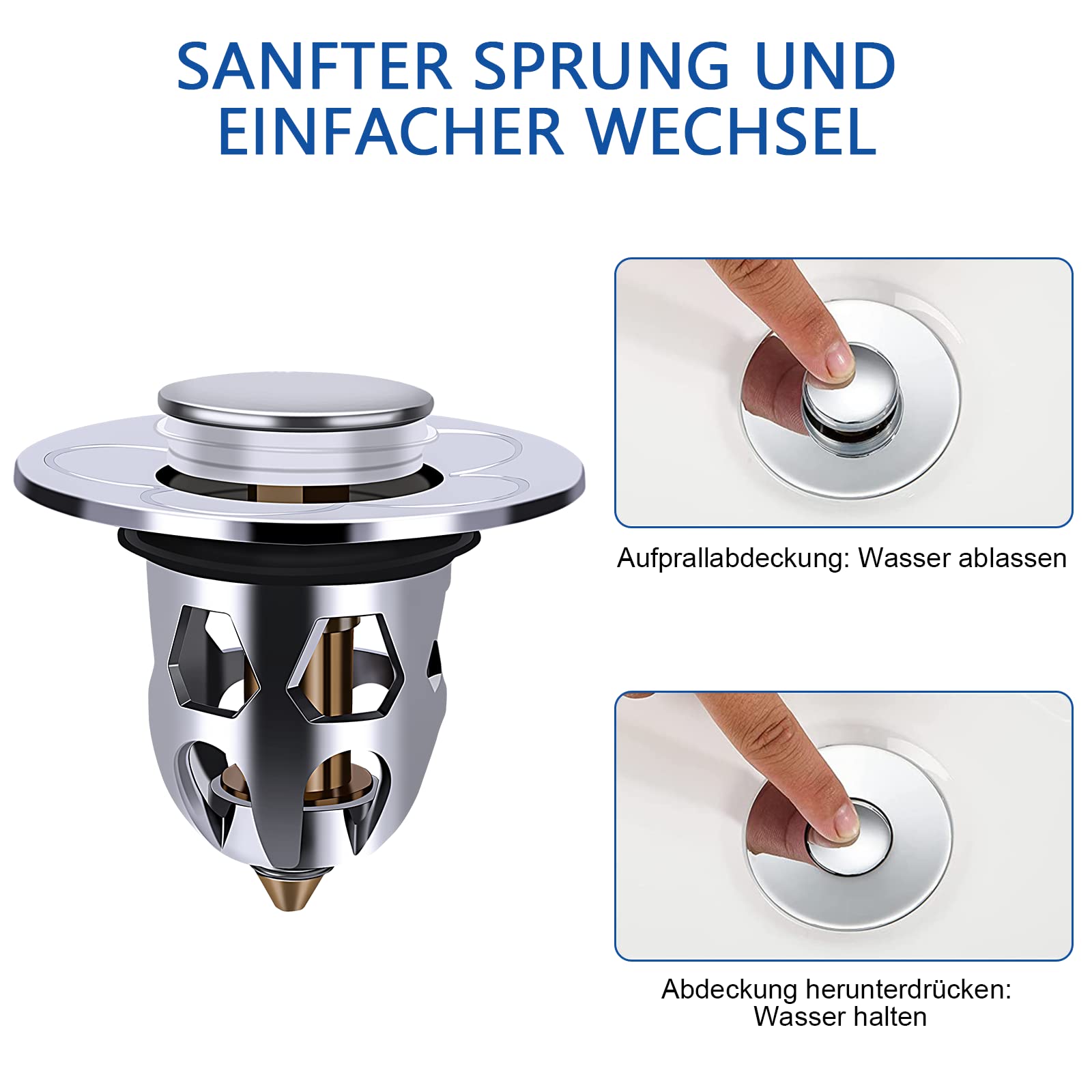 Paquet De 2 Bouchons D'éVier, CréPine D'éVier,Tamis Anti-Clogging,Pop