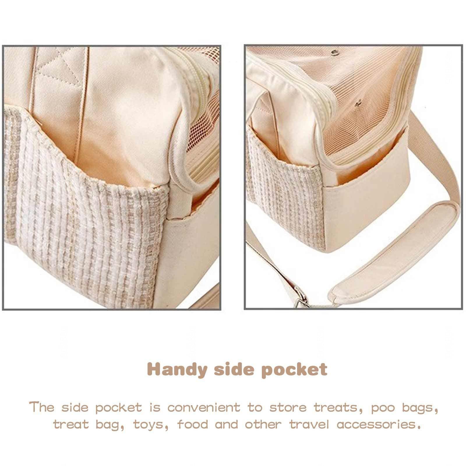 Transportín para mascotas para animales pequeños, conejos, cachorros, gatitos, portador de perros pequeños de lados suaves, bolso portátil para gatos, transportador plegable para gatos pequeños y