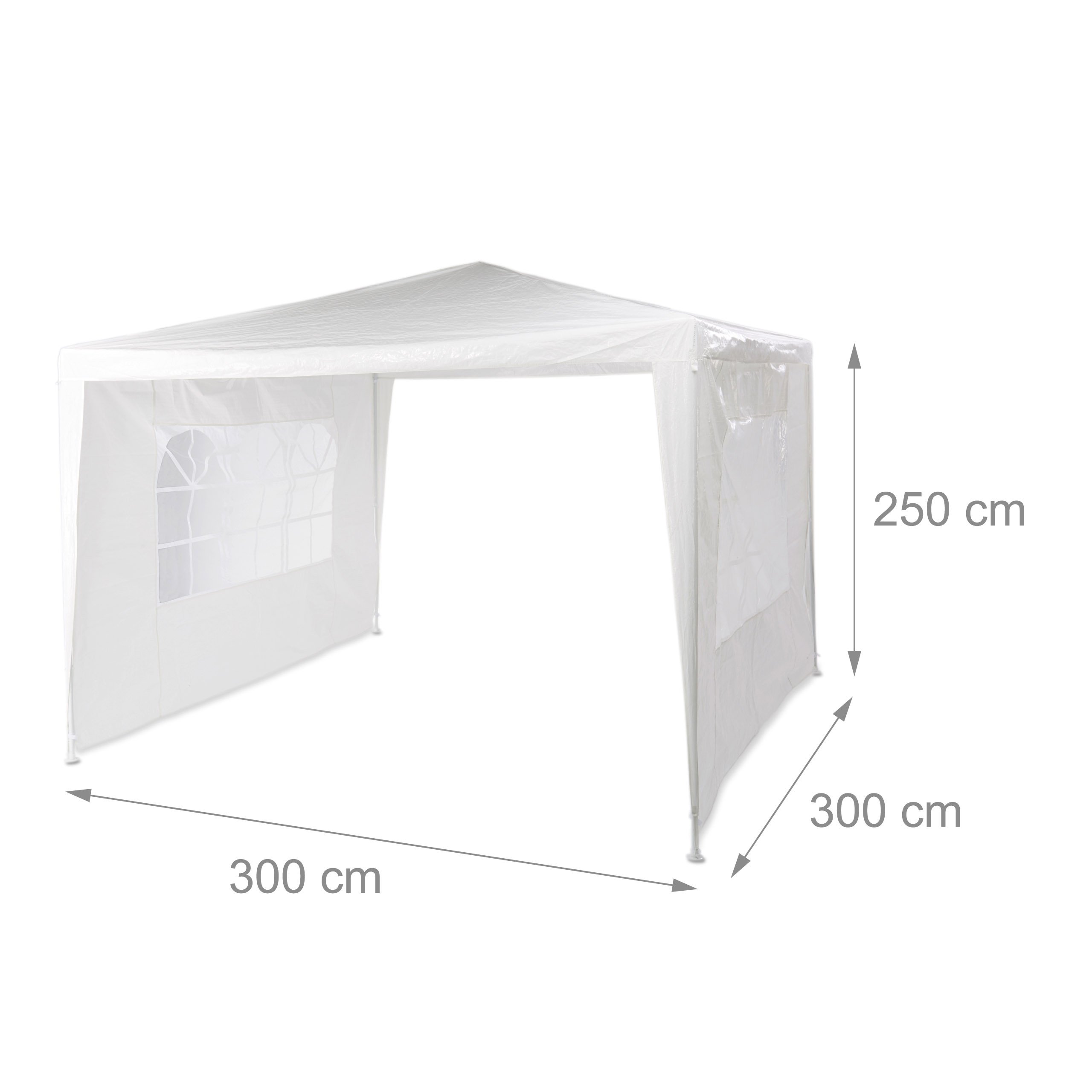 Relaxdays Pavillon, weiß, 300 x 300 x 250 cm, 10020810_49