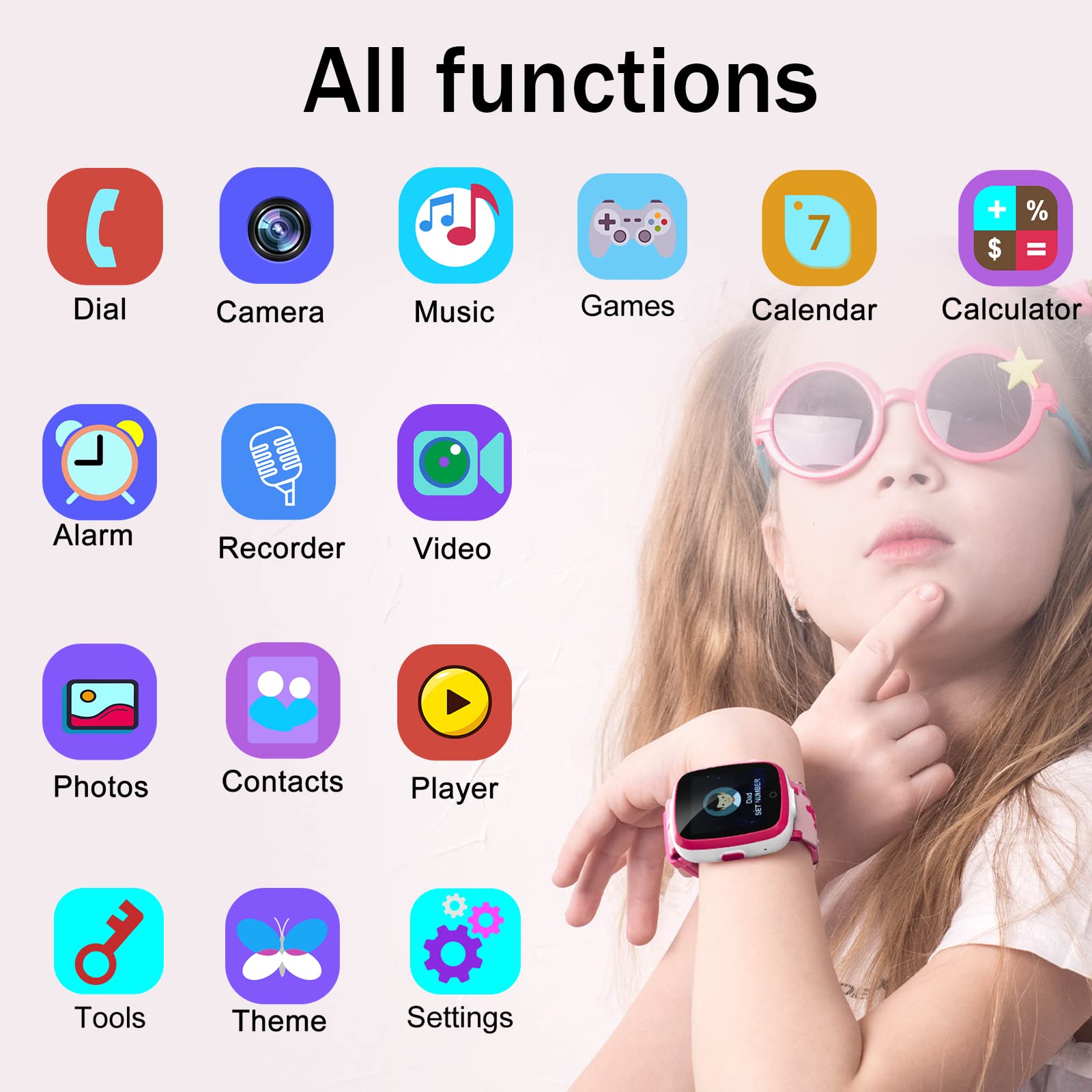 Image secondaire de Montre Enfants, Montre Connectée Enfant Fille Garçon, Jouet enfant 3 4 5 6 7 8 9 10 11 12 ans, 6 Jeux, Musique MP3, Caméra, Alar