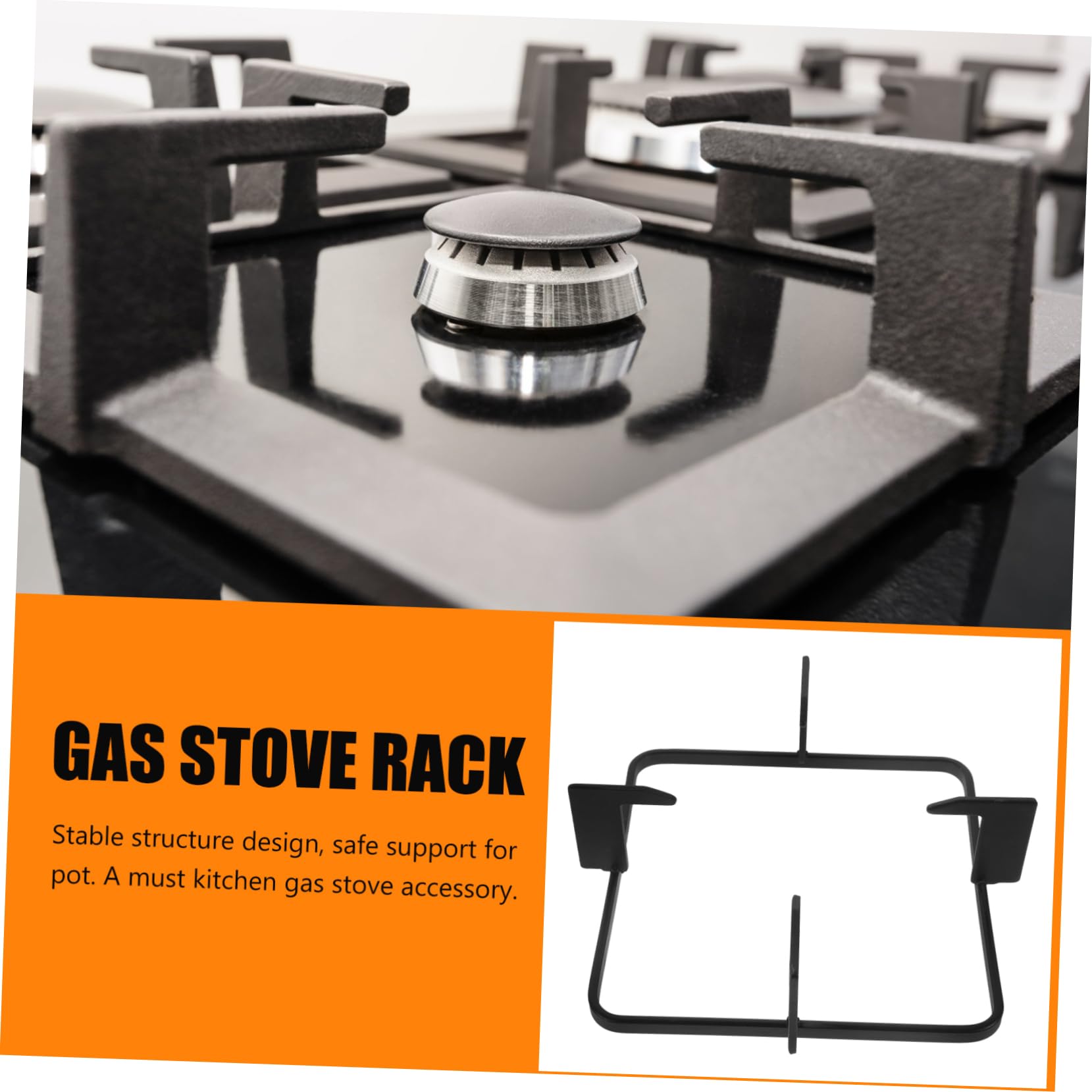 DOITOOL Supporto Fornello Gas in Ghisa Rack Di Supporto Per Stufa 7.48X7.48X2.48 in Staffa Antiscivolo Per Pentole Accessorio Cucina Gas Facile Da Pulire E Installare